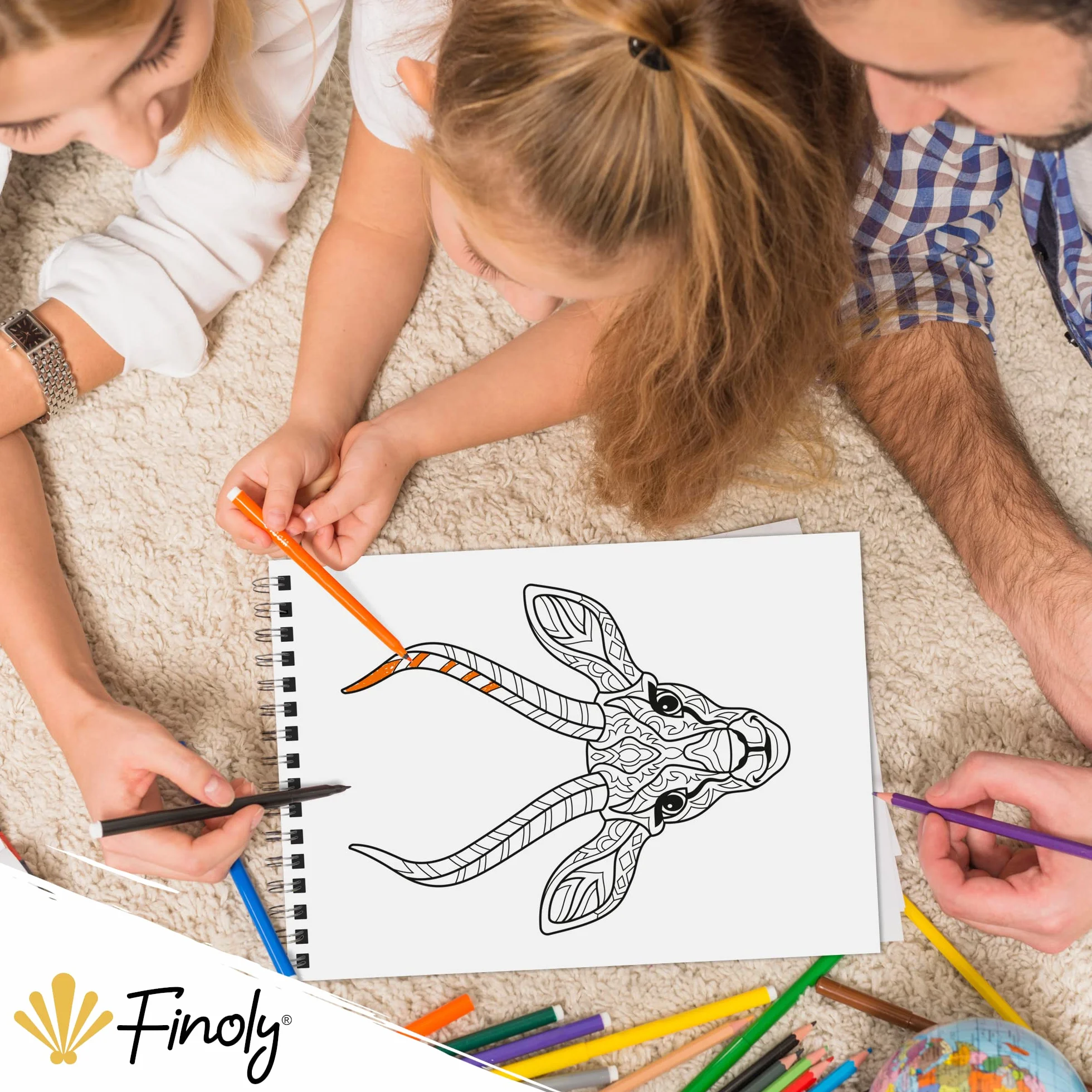 Finoly Mandala da Colorare per Bambini Rilassamento Antiestress Libro Mandala Animali A4 Rilegatura Spirale