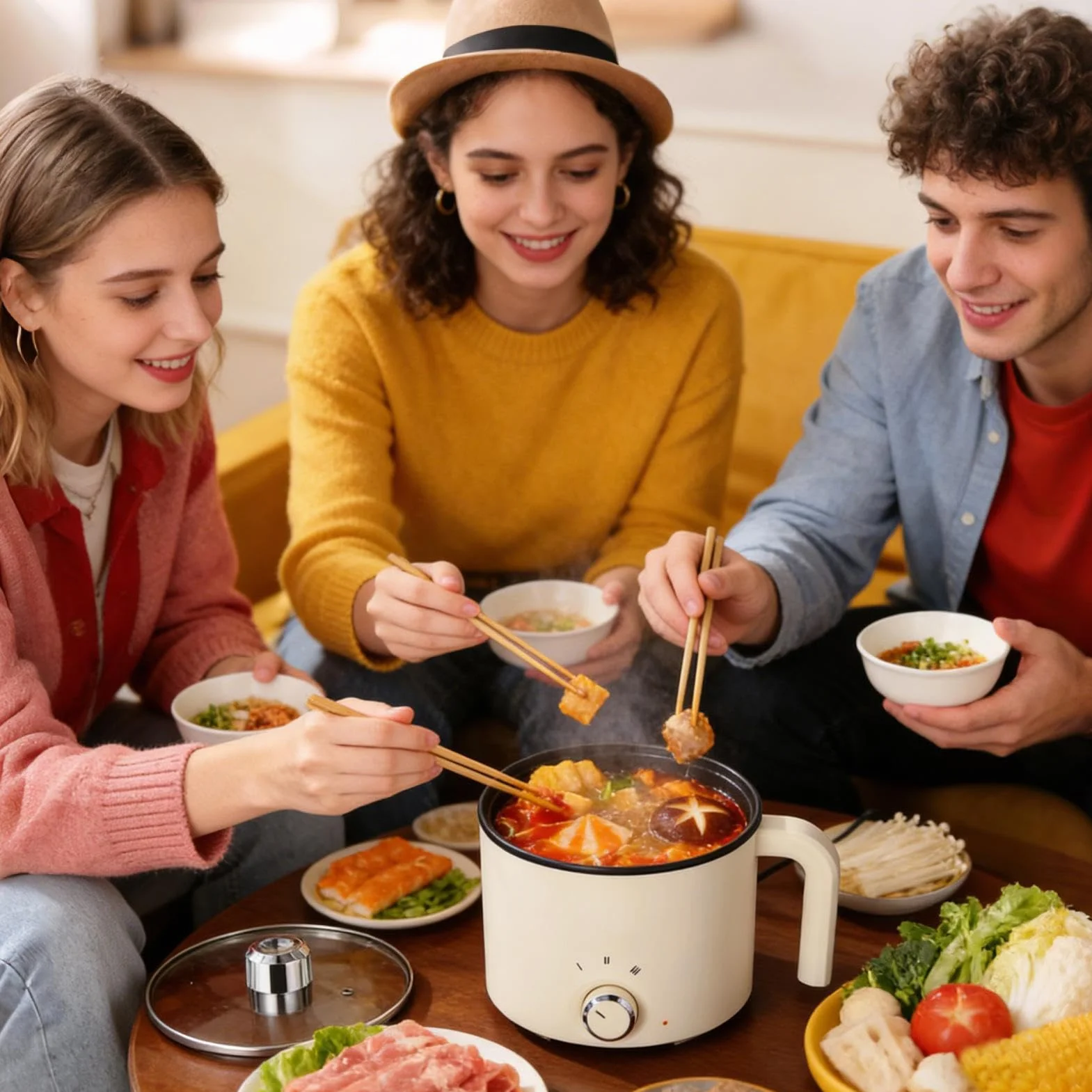 Piccola pentola elettrica, protezione personale dal surriscaldamento - Pentola elettrica per dormitorio | per zuppa di uova, porridge, bistecca, farina d'avena, studenti universitari, adolescenti, cuc
