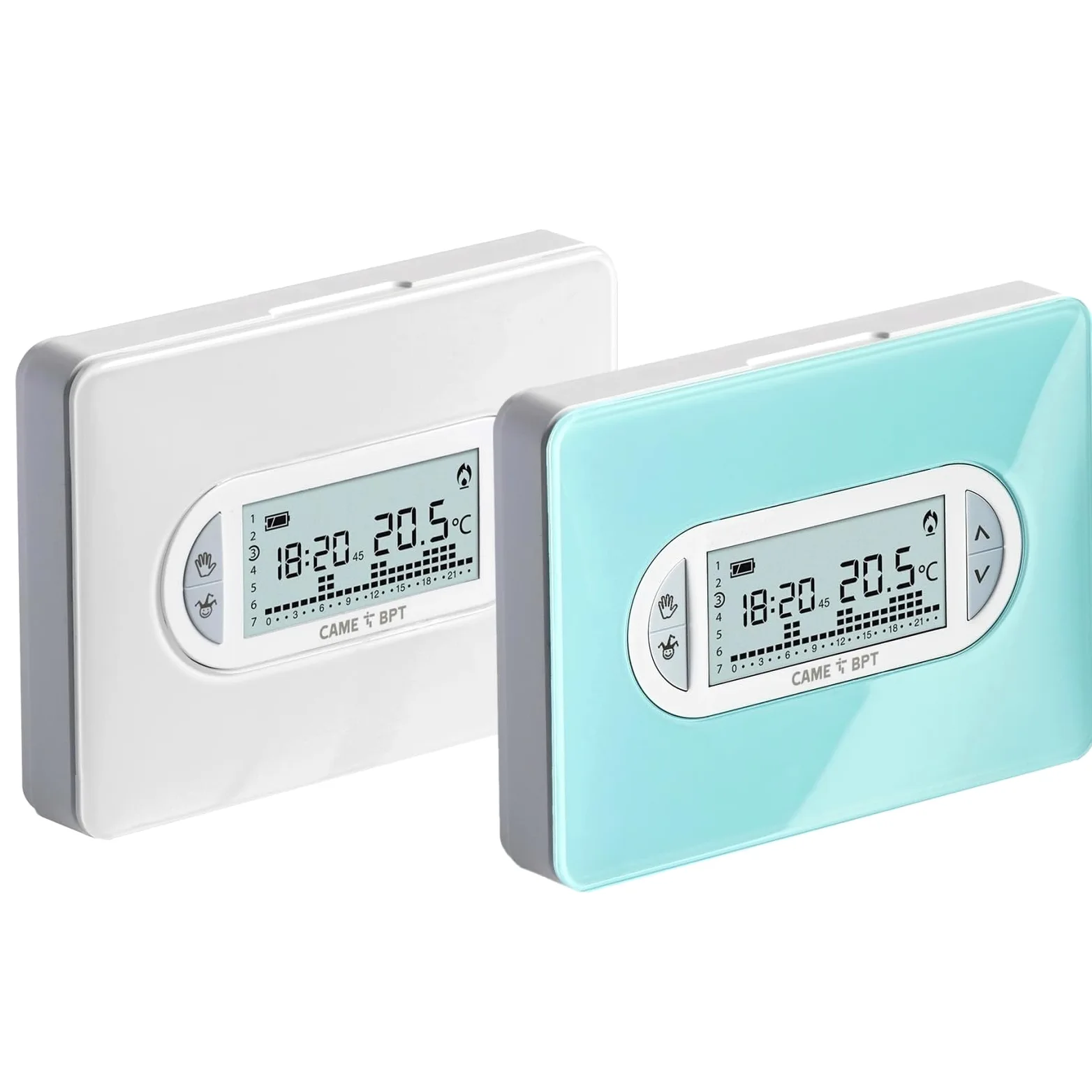 Dieffematic CAME TH/450 Cronotermostato Elettronico Settimanale - Termostato Digitale Programmabile per Casa, Colore Bianco con Cover Intercambiabili