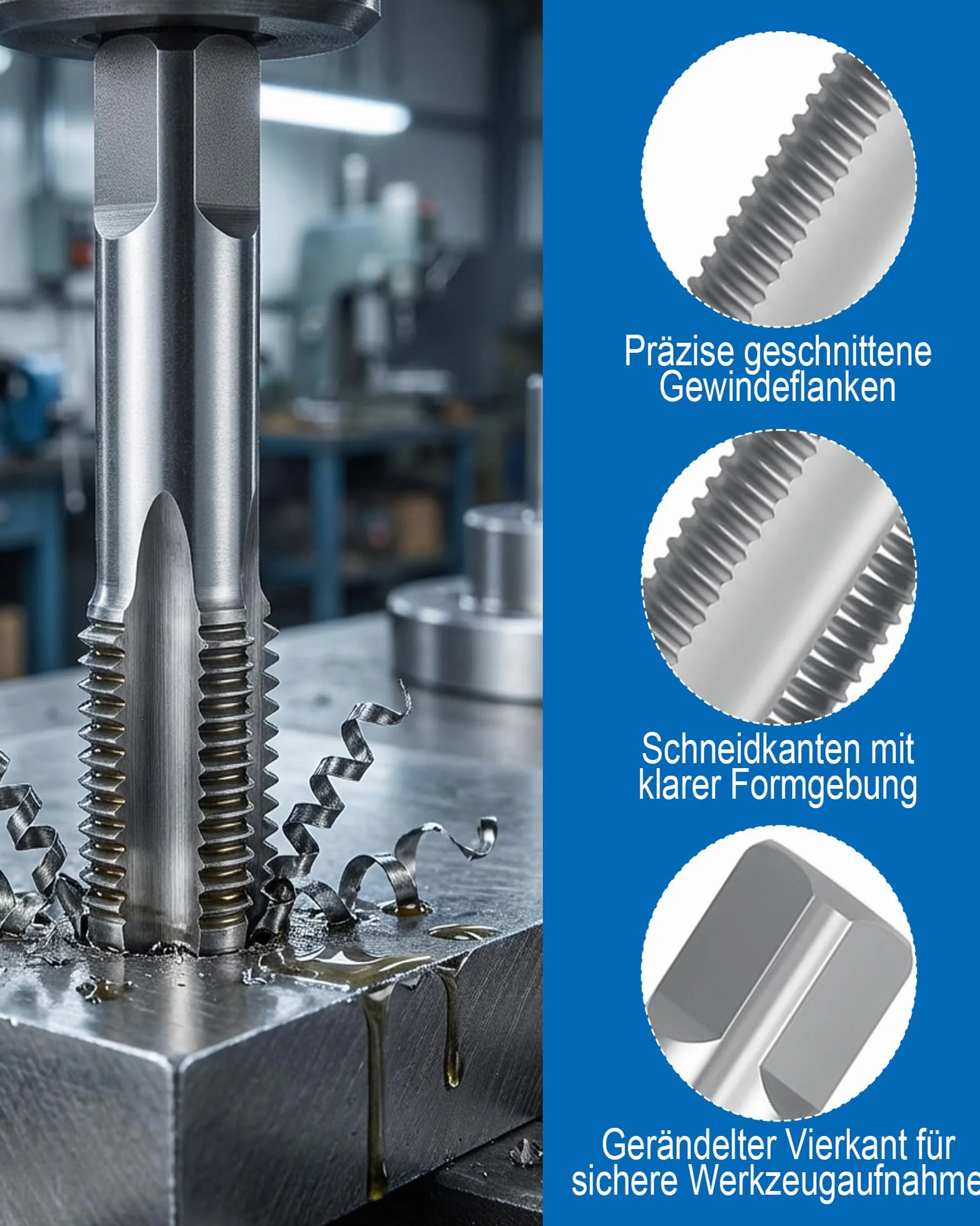 Set di 5 trapani per filettature di tubi BSP: 1/8 pollici, 1/4 pollici, 3/8 pollici, 1/2 pollici, 3/4 pollici filettatura interna ed esterna, utensile di riparazione per tubi metallici con