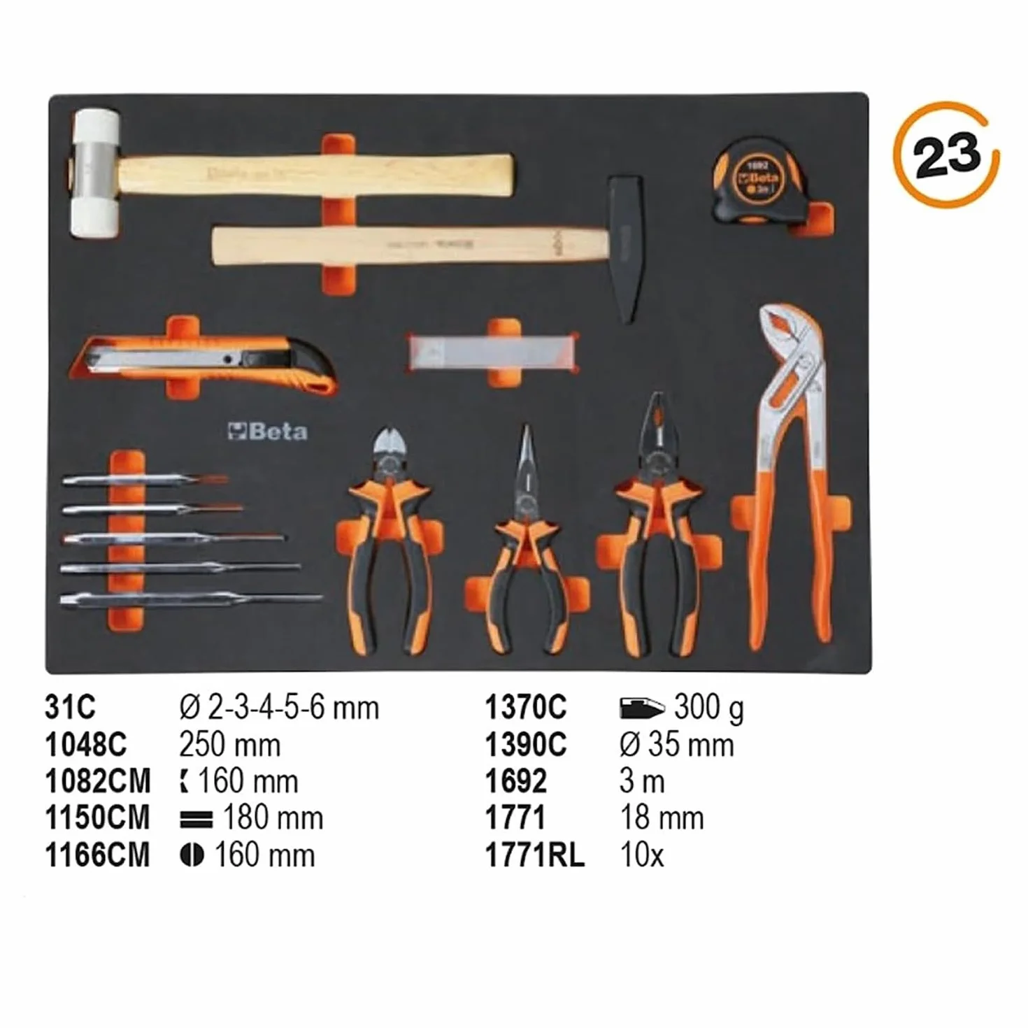 Beta C04BOX VU Cassettiera 6 cassetti assortimento 196 utensili