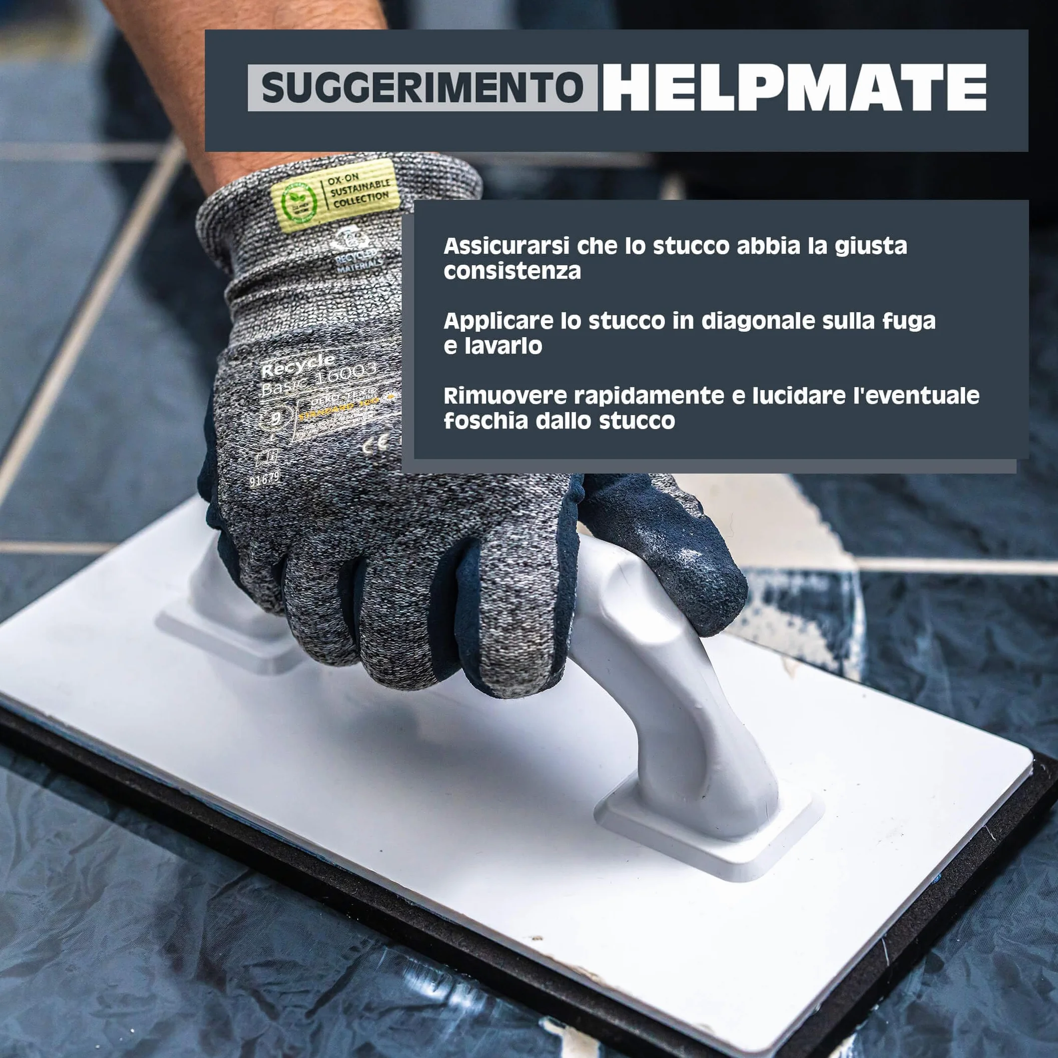 SET HELPMATE secchio in plastica da 12L idrospugna con rivestimento in gomma