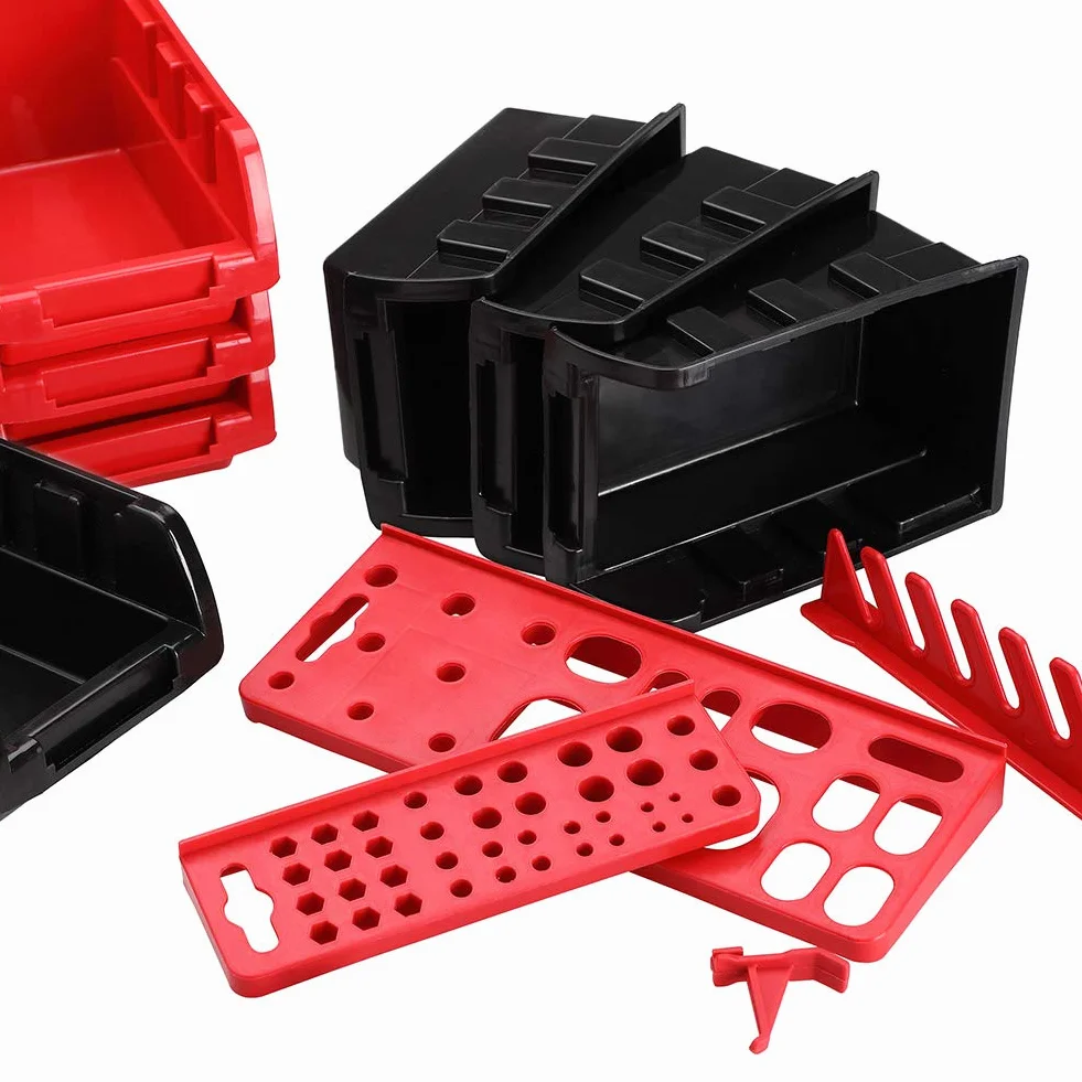 BAKAJI Pannello Da Parete 45pz con Box Portautensili e Stand Attrezzi 95 x 54 cm Montaggio a Muro