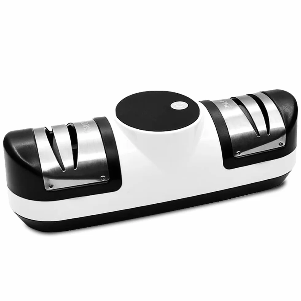 Affilacoltelli Elettrico, 5 in 1 Mola Affilacoltelli Elettrico Professionale, Affilatrice Coltelli Elettrica 3 Impostazioni di Velocità, Adatto per Coltelli a Doppio Taglio e Seghettati