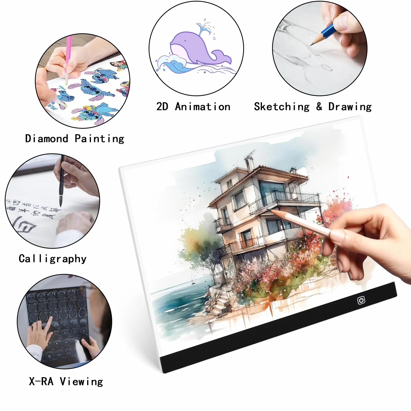 Coolzon A3 Tavoletta Luminosa, Lavagna Luminosa A3 LED Light Pad con Luminosità Regolabile, LED Tavoletta Luminosa,Ultra Sottile per Animazione, Schizzi, Progettazione, Disegno, Pittura a Diamante 5D