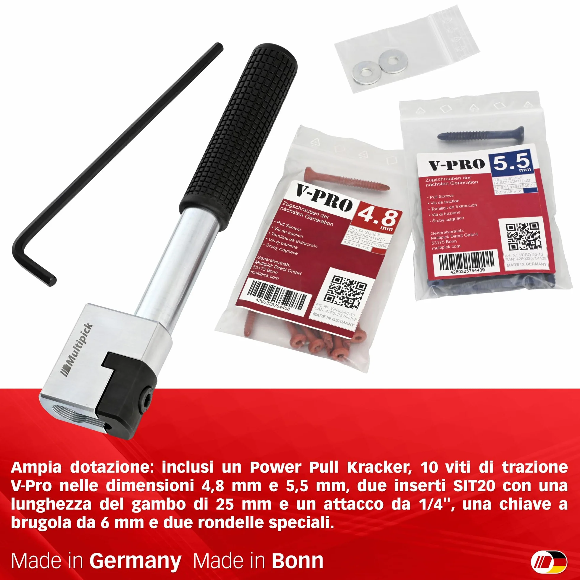 Multipick Power Pull Kracker - Strumento di trazione e apertura per cilindri profilati