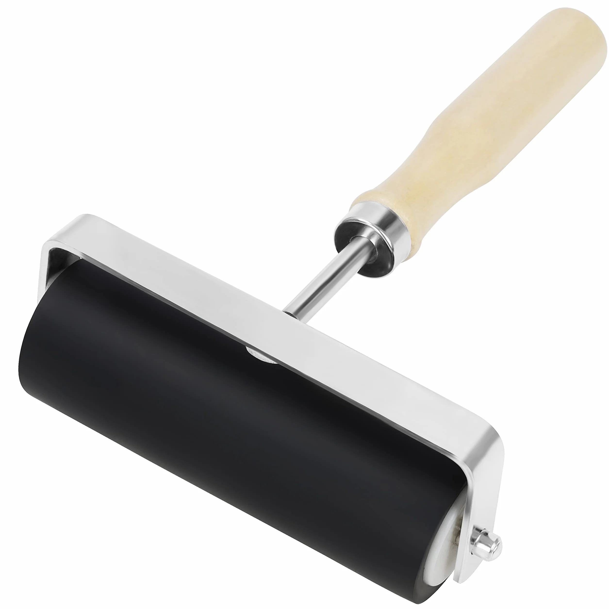 Kurtzy Rullo in Gomma per Stampa 10 cm Nero Brayer Roller Linoleprint