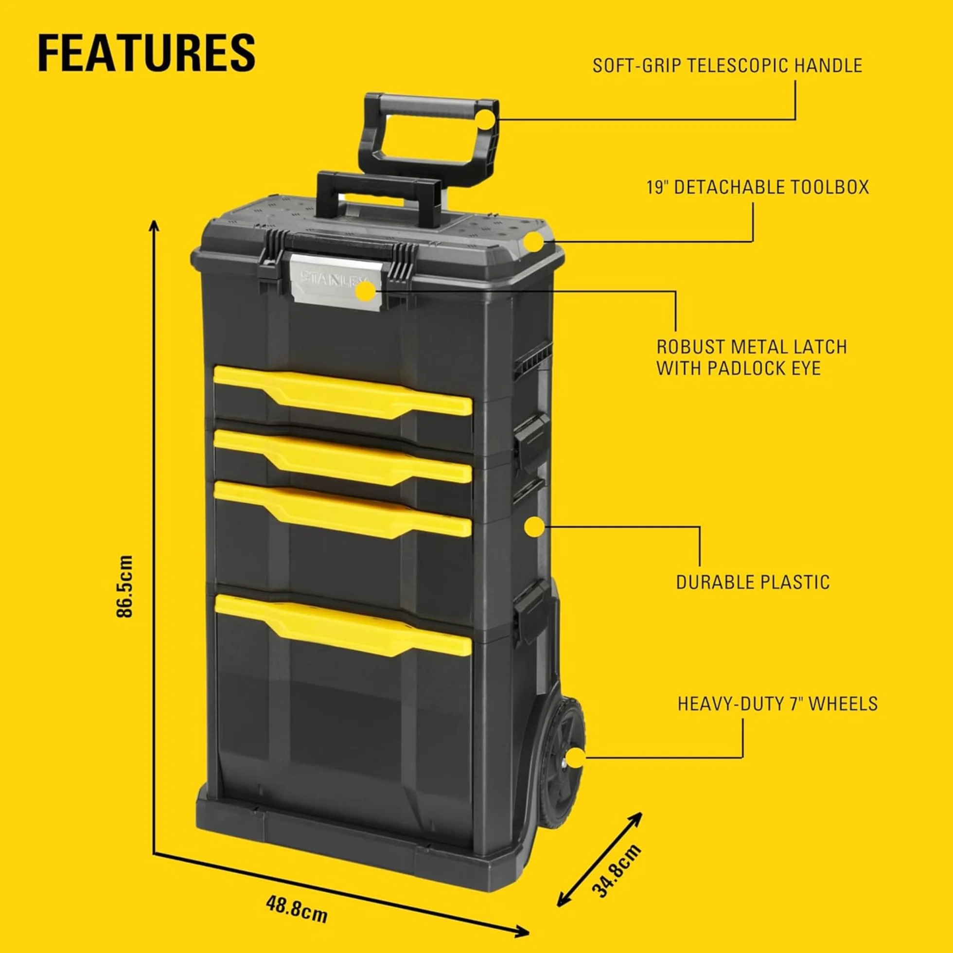 STANLEY Officina Modulare 3-in-1 su Ruote, 1-79-206