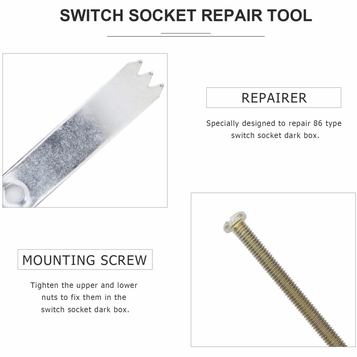 Artibetter Kit Riparazione Scatola Tipo 86 Fissaggio Viti Zincate 20 Pezzi