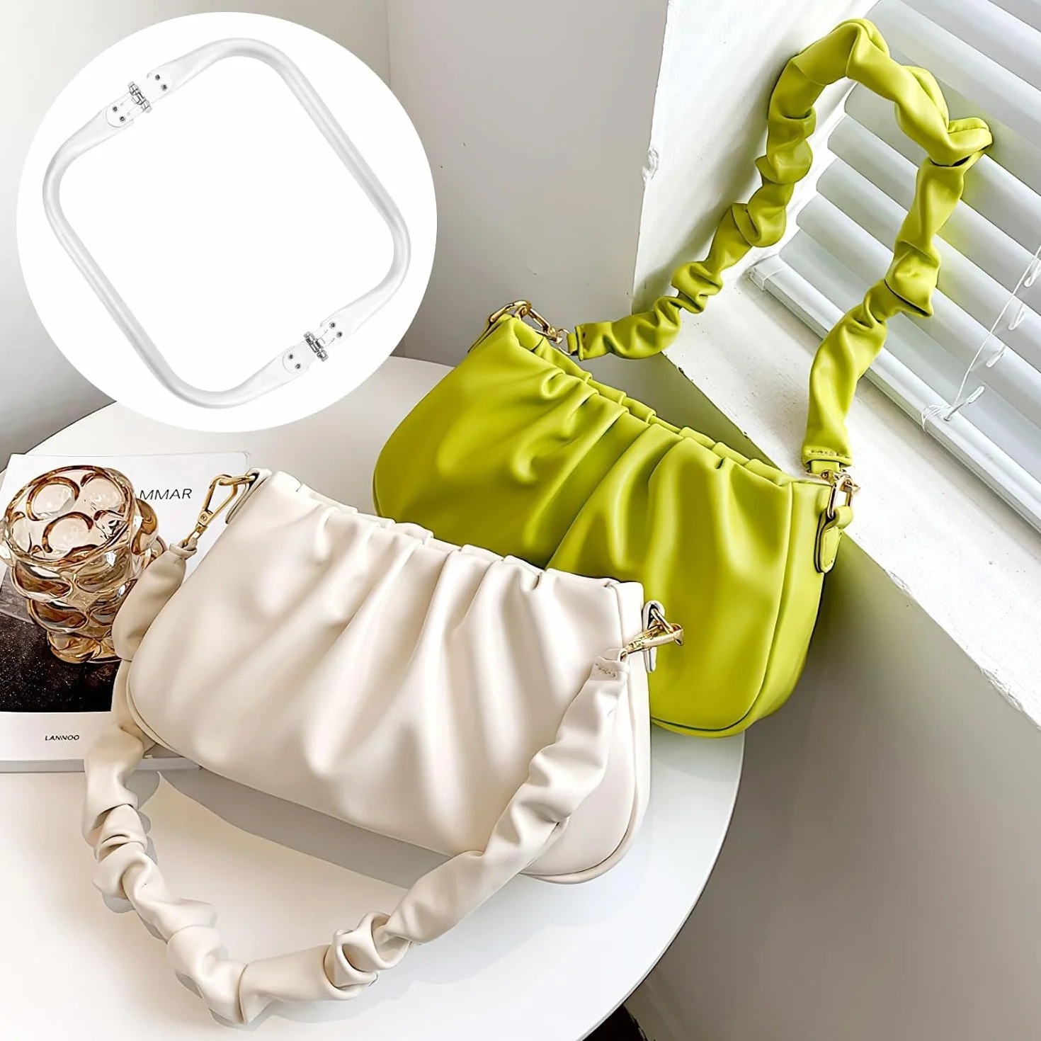 Voarge 2 Pezzi Chiusura per Borsa Uncinetto 20cm, Borsa a Forma di U Manico Interno Kit Accessori per Borse Uncinetto per Progetti Artigianali, Clutch Borse Uncinetto