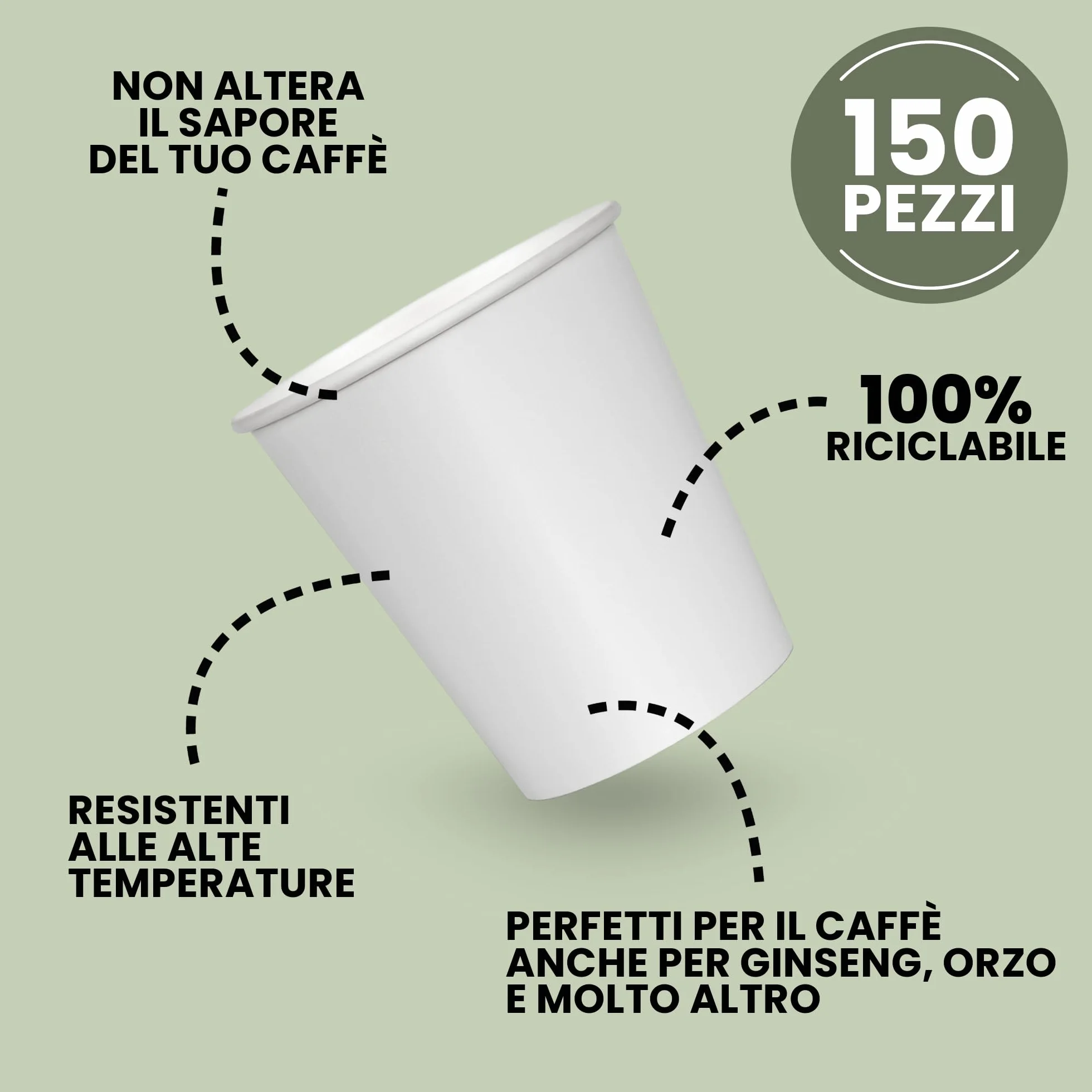 Cubex Professional Kit Caffè 450 Pezzi Bicchierini Cartoncino 75 ml Zucchero Palettine Legno 9 cm