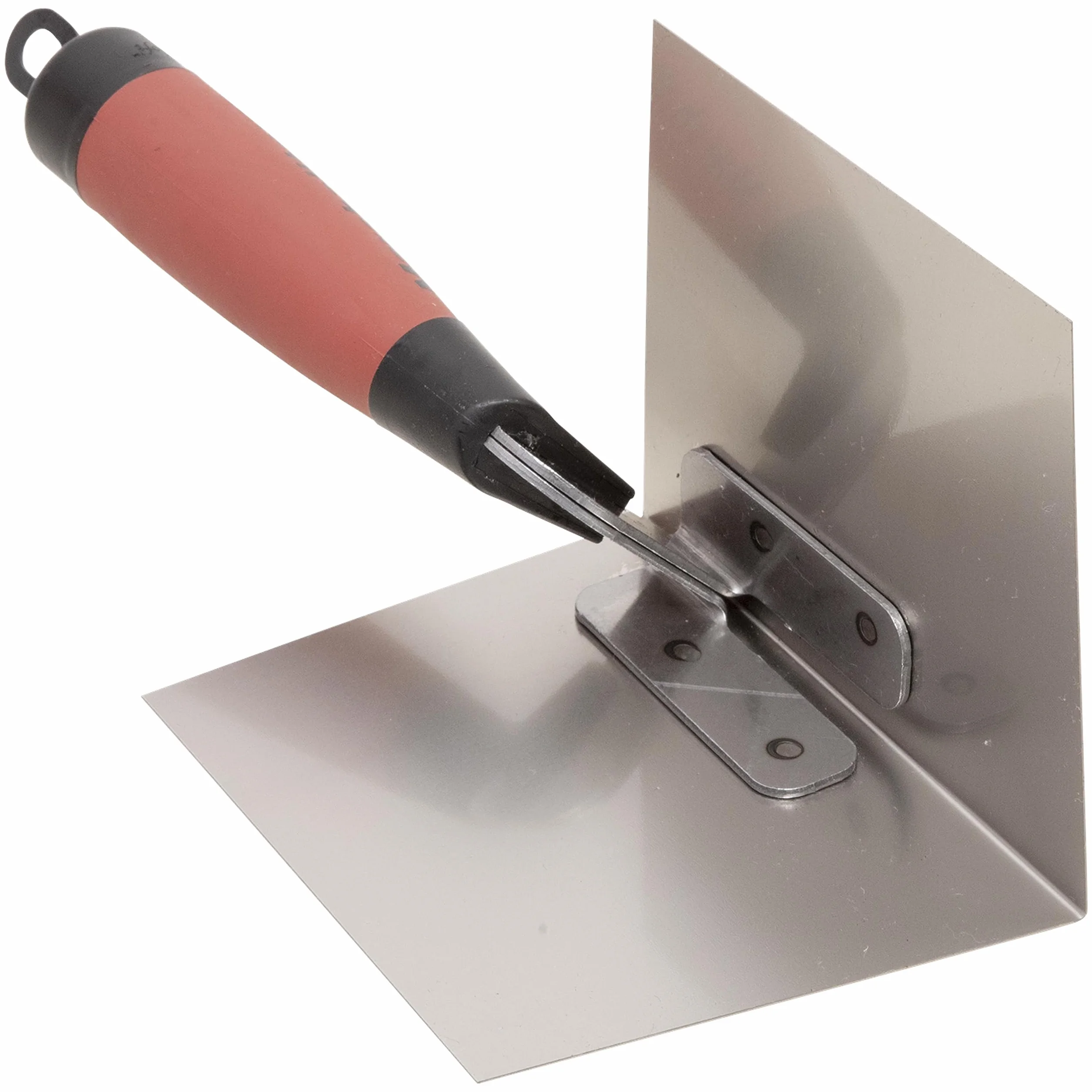 Frattazzo ad angolo interno Marshalltown sottile con manico DuraSoft, in acciaio inox, per muratori a secco e stuccatori, dimensioni: 127x95 mm