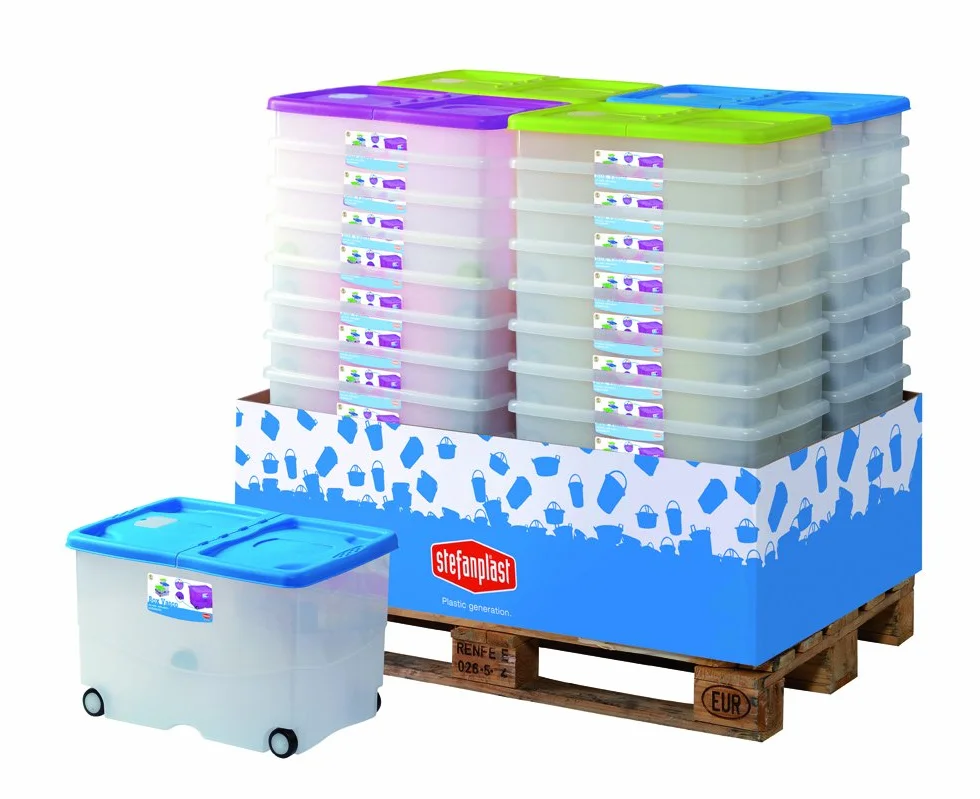 Stefanplast Vasco Scatola con Coperchio e Ruote, Plastica