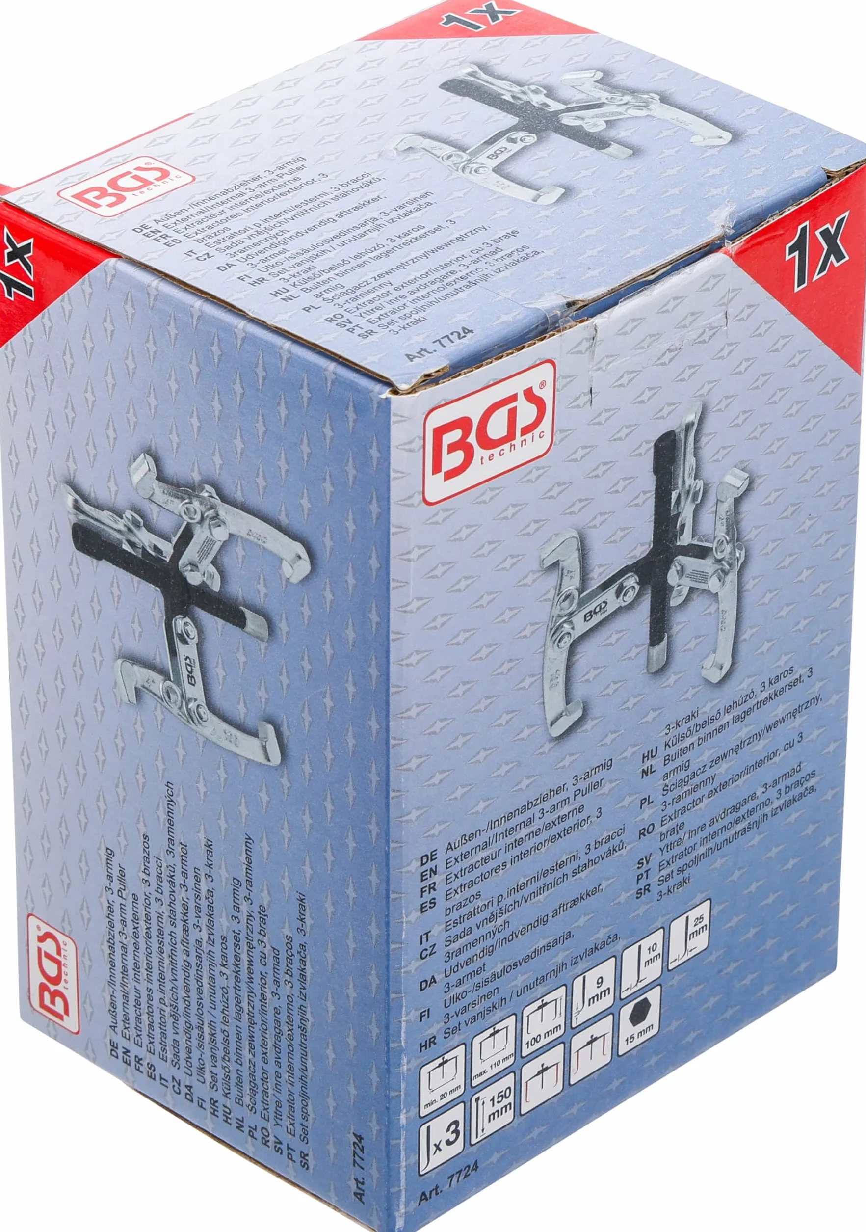 BGS 7724 | Estrattori p.interni/esterni, 3 bracci | 20 - 110 mm