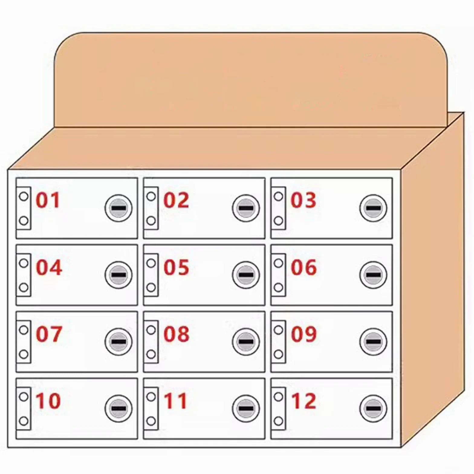 Armadietto per telefono da parete, trasparente, cassetta di sicurezza per studenti, con funzione di bloccaggio per 6-100 bit (12 punte incluse), ideale per scuola e ufficio
