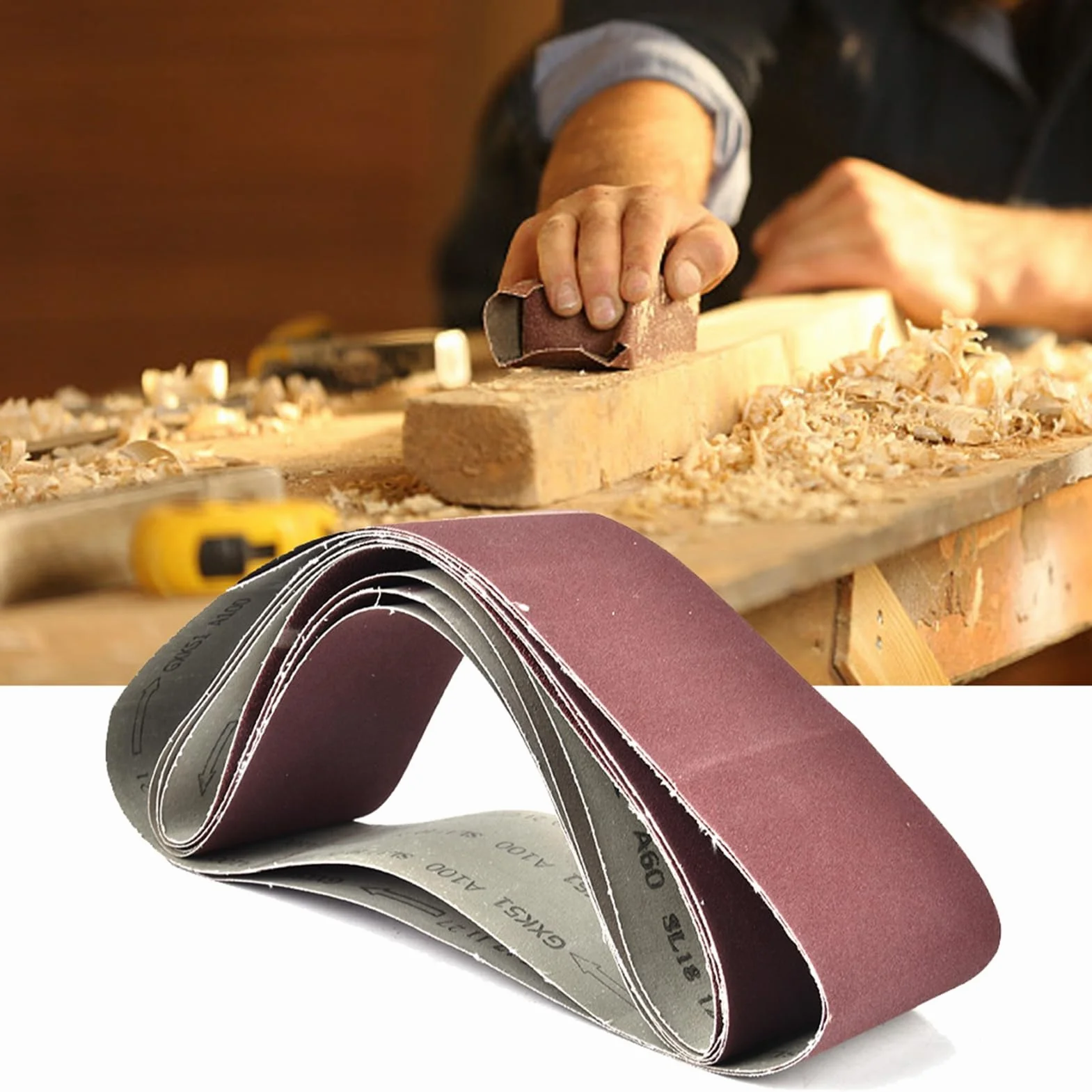 Nastro Abrasivo 6 Pezzi GXK51-B, Nastro Abrasivo Senza Fine 915 * 100 Mm 60/80/100/120/150/180