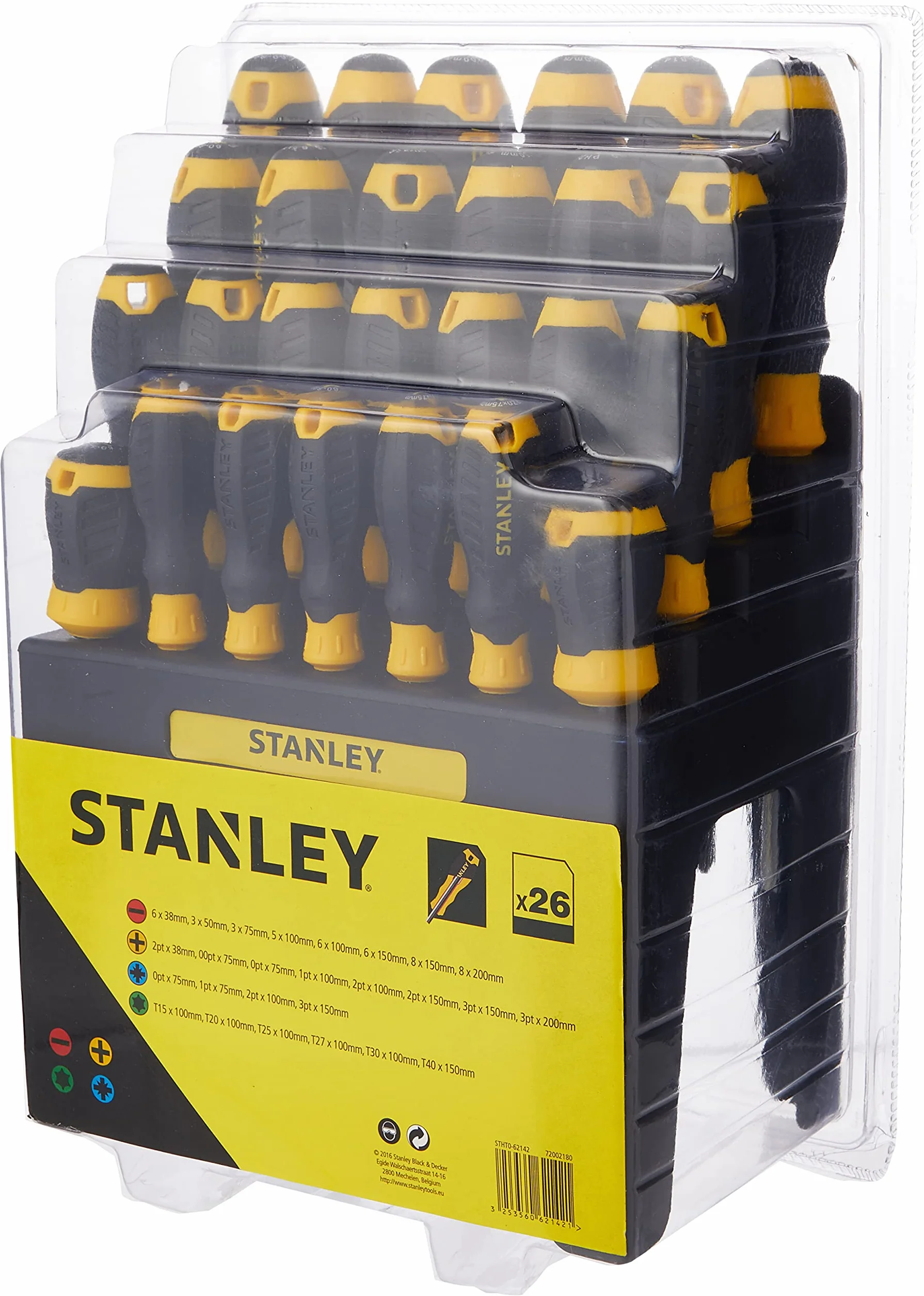 Stanley 062142 - Set di cacciaviti con supporto porta-cacciaviti, 26 pezzi