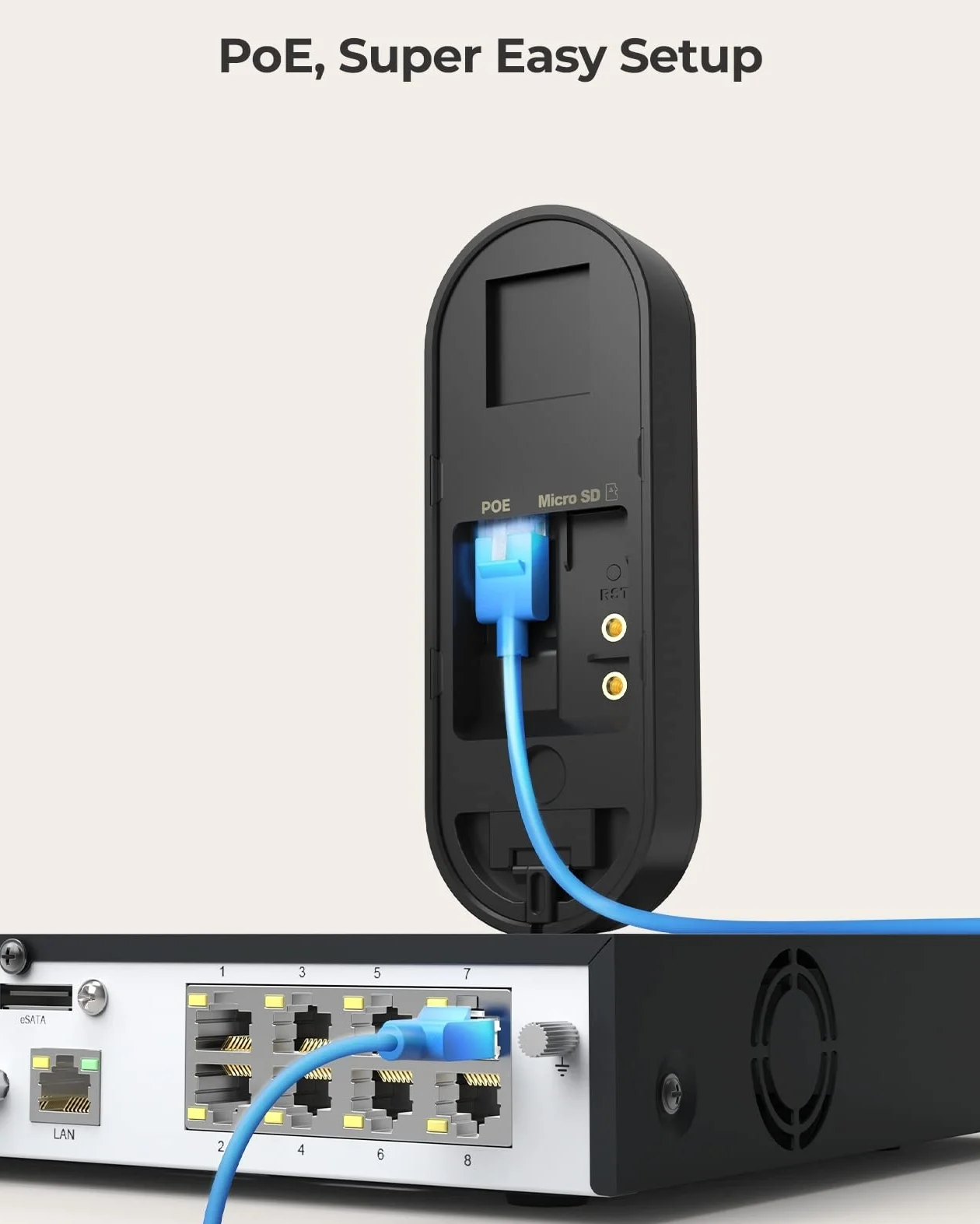 Reolink 5MP Videocitofono PoE con Chime, Vista 180°, Rilevamento Uomo, Audio Bidirezionale, Nero (Ricondizionato)