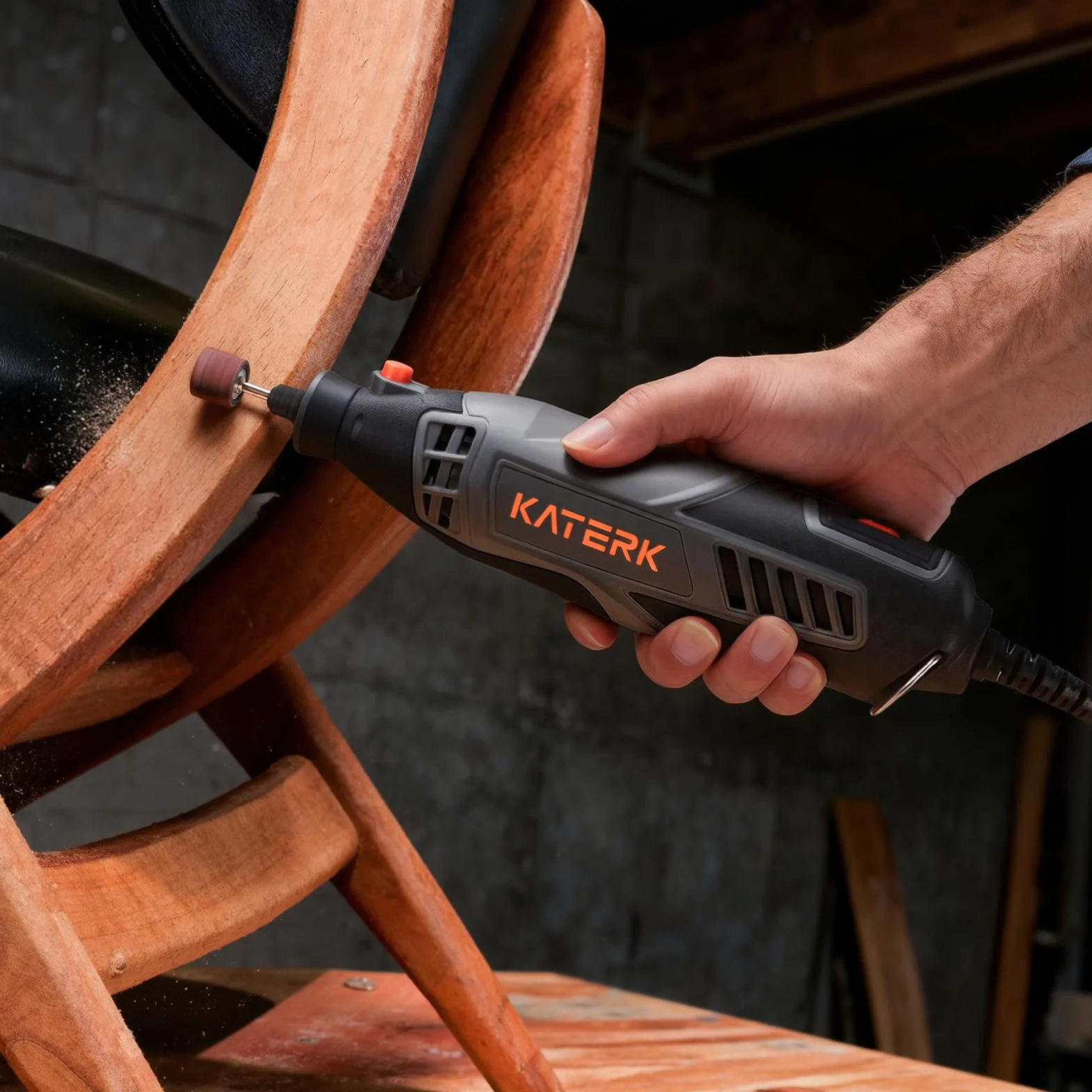 Katerk Utensile Multifunzione Rotativo 160W, Kit 155 Pezzi con Albero Flessibile, Velocità Variabile 35000 PRM