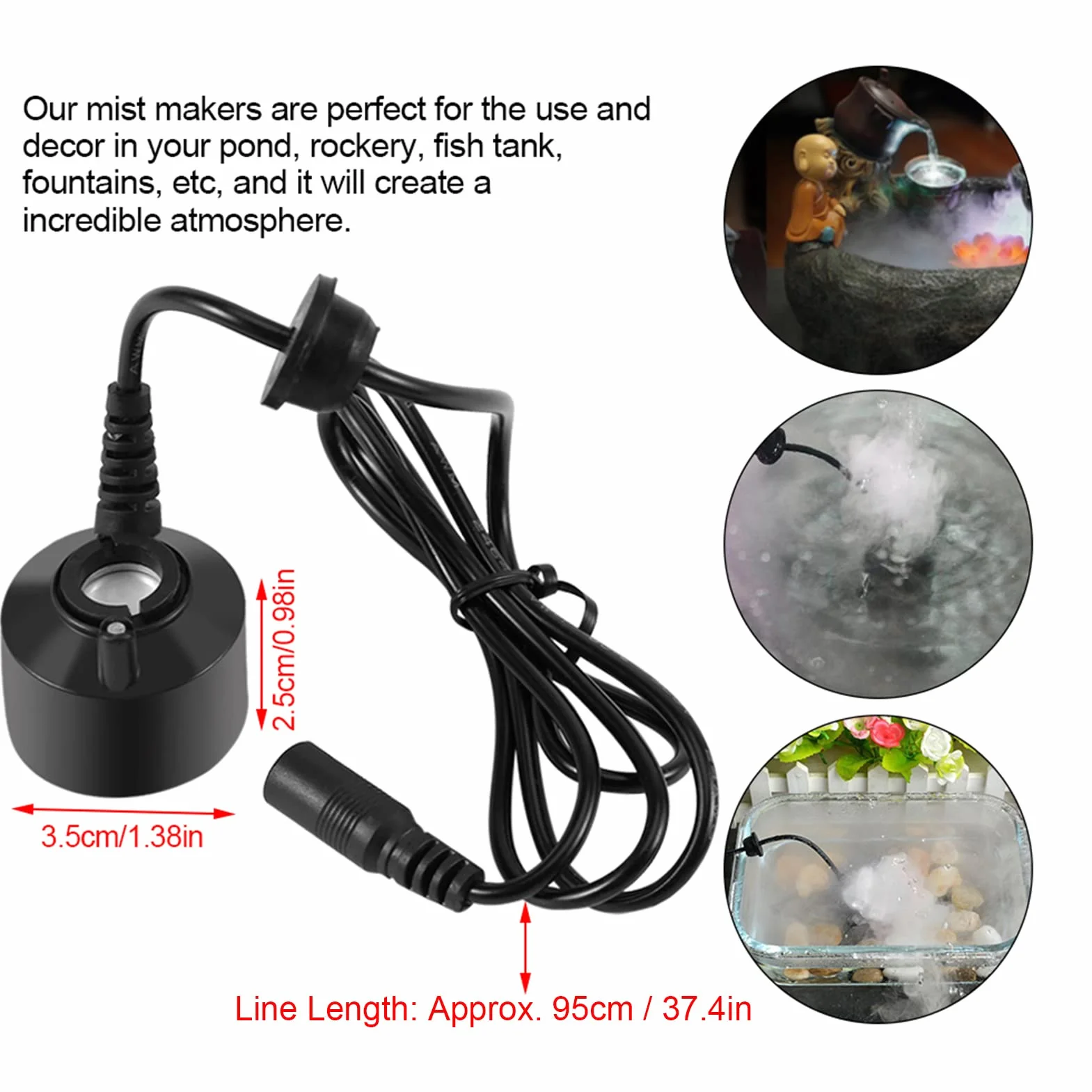 Jeffergarden Macchina del Fumo Mini Generatore di Nebbia per Acquario