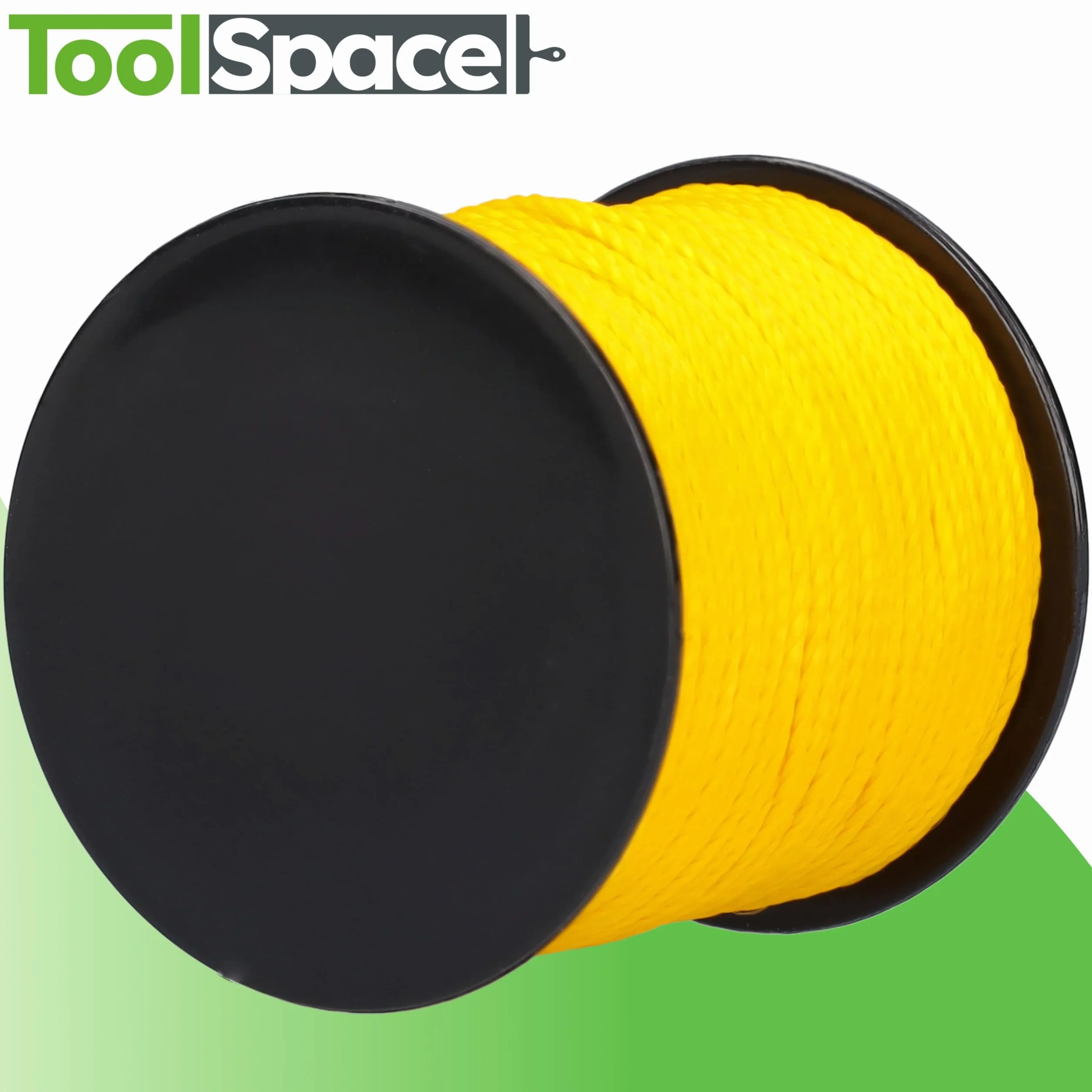 ToolSpace Cordone per muratori - 100m x 1,6mm - Giallo - Polipropilene di seta - Cordone di livellamento - Filo a piombo - Cordone per intonaco di forza - durevole e resistente agli strappi