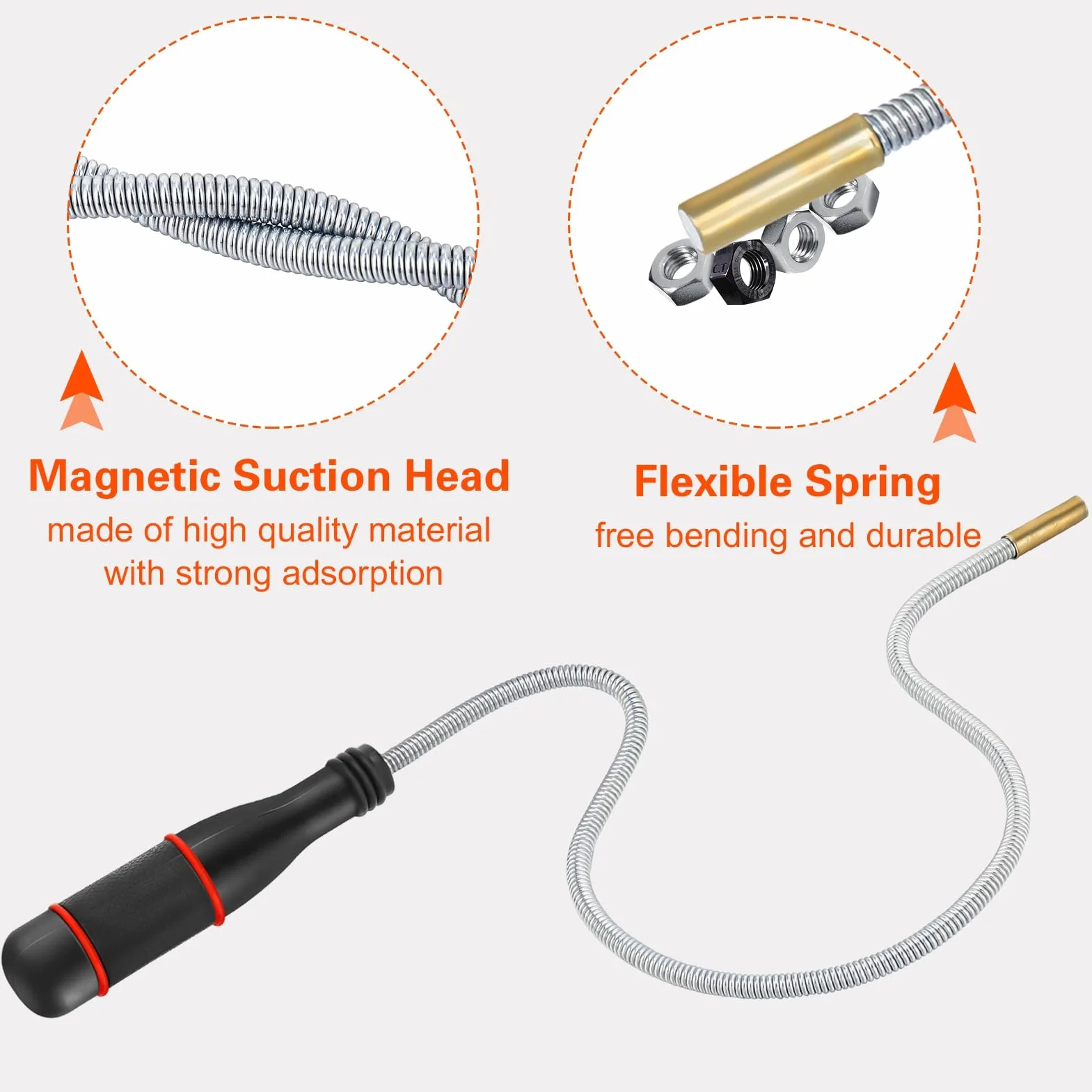 2 Pezzi Calamita Telescopico Flessibile, Asta Magnetica Flessibile, Mecanico per Auto Portatile Strumento di Raccolta Magnetico