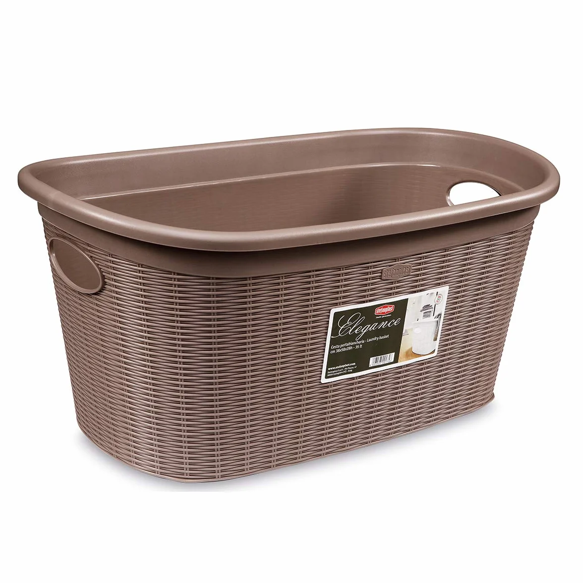 Stefanplast Elegance Cesta portabiancheria, Tortora, 58x38x28h cm