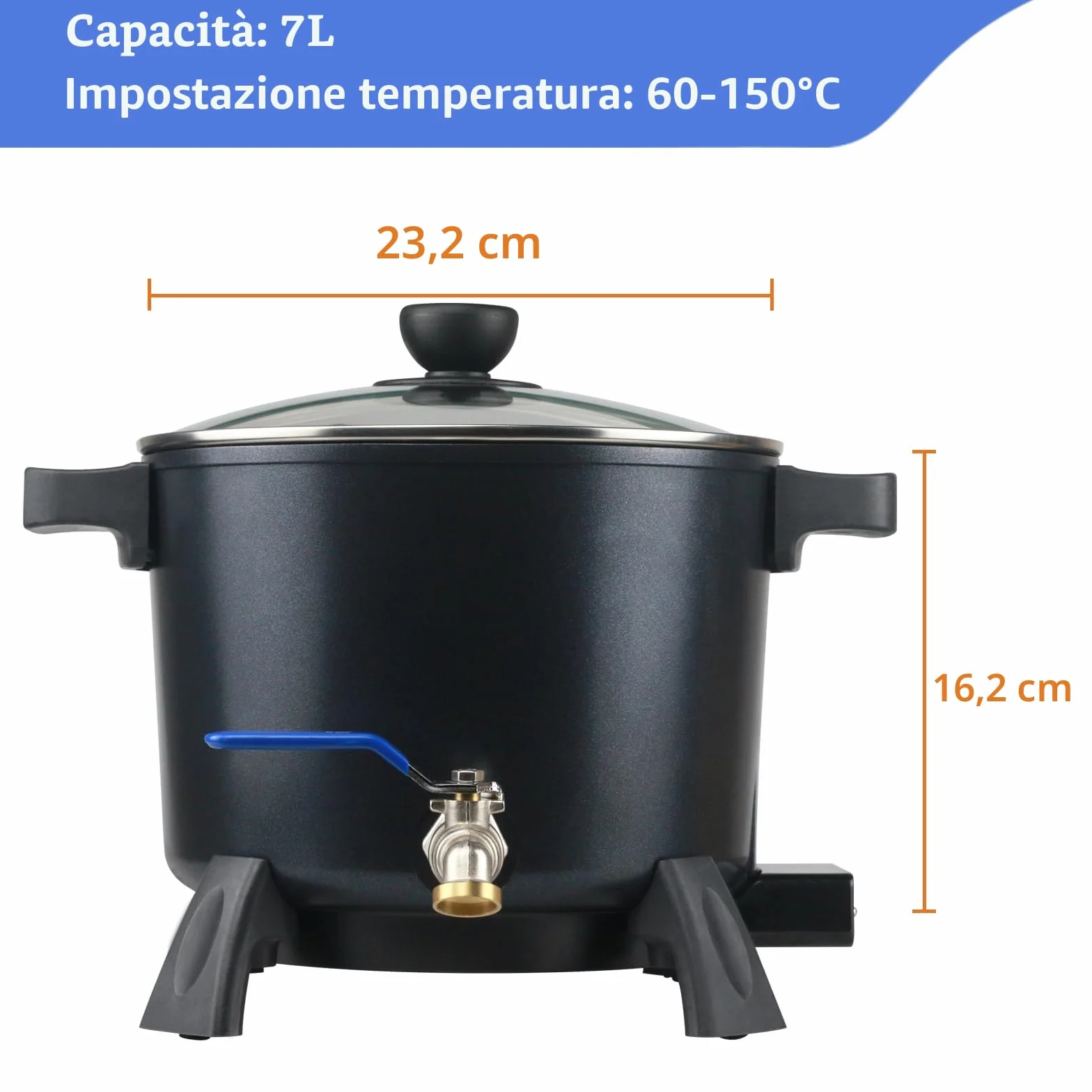 Yuuchail Fonditore di cera per la fabbricazione di candele, pentola elettrica antiaderente da 7 litri con controllo della temperatura, beccuccio e alluminio