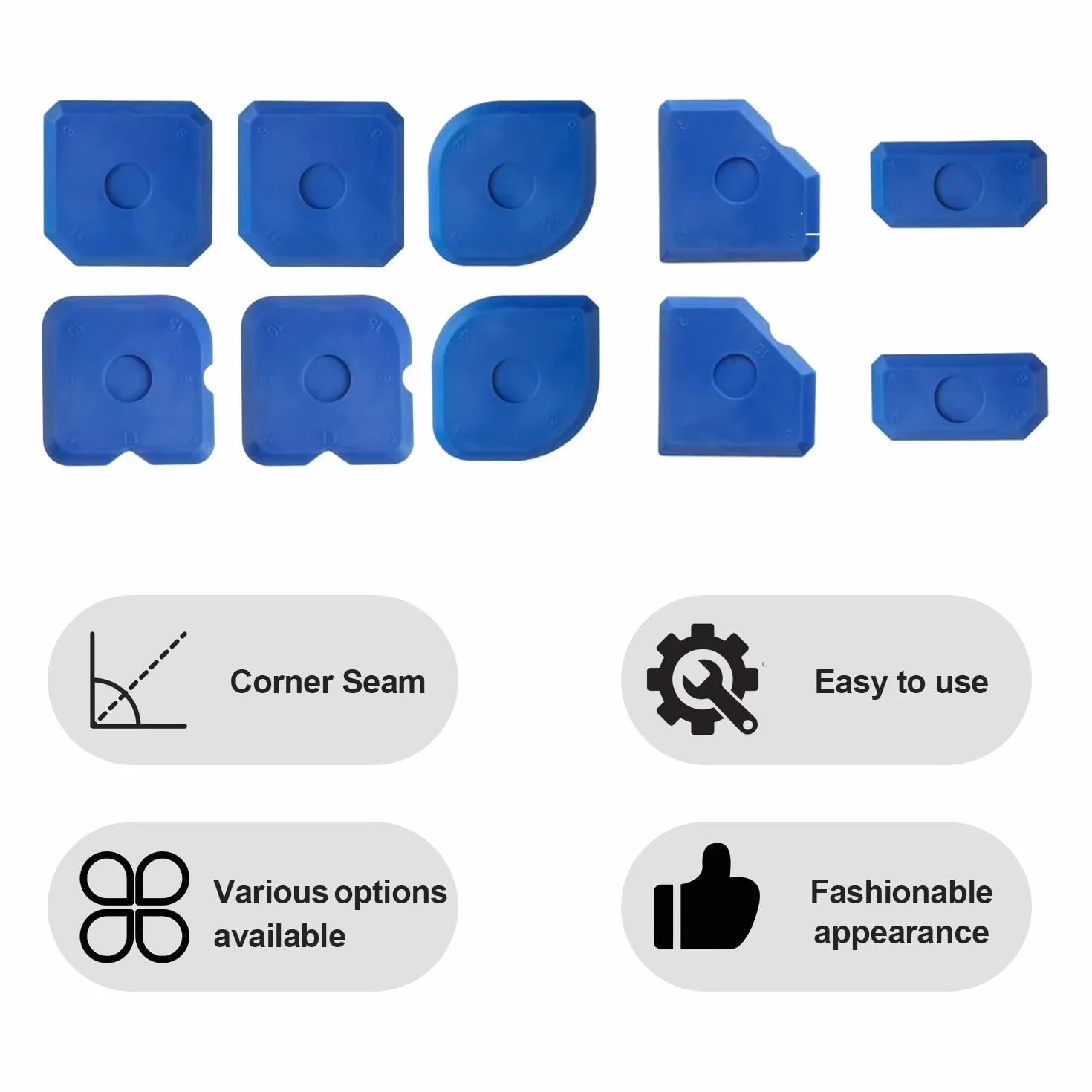 12 Pezzi Set Strumenti in Silicone per Stuccatura, Silikonabzieher e Fugenabzieher per Cucina, Bagno e Resina Acrilica, Rimuovi e Leviga Silicone con Facilità"