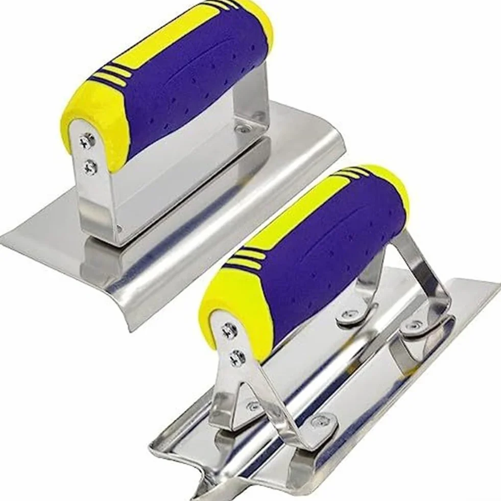 Cazzuola in acciaio inossidabile per cemento a mano, con manico ergonomico, struttura senza rivetti, estremità curve e bordi radiati (b)