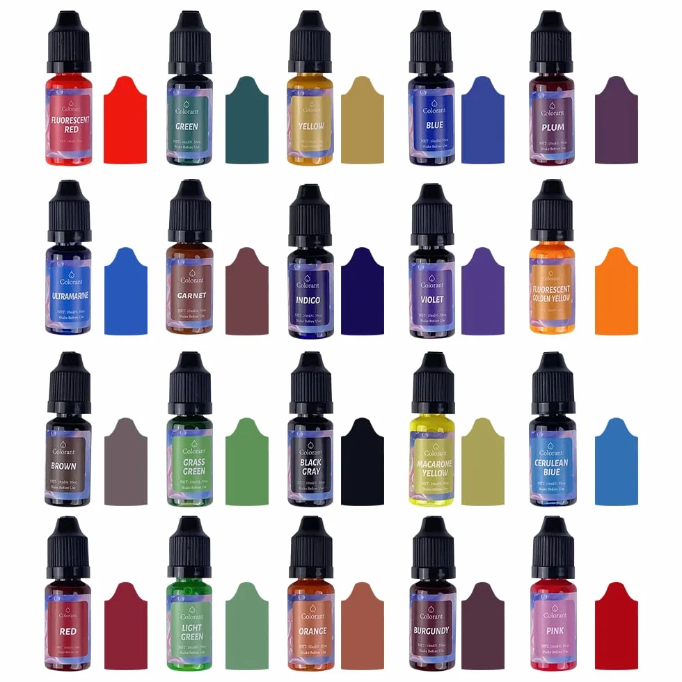 Gvolatee Coloranti per Cera di Candela 20 Colori Liquido Kit Concentrato 10 ml