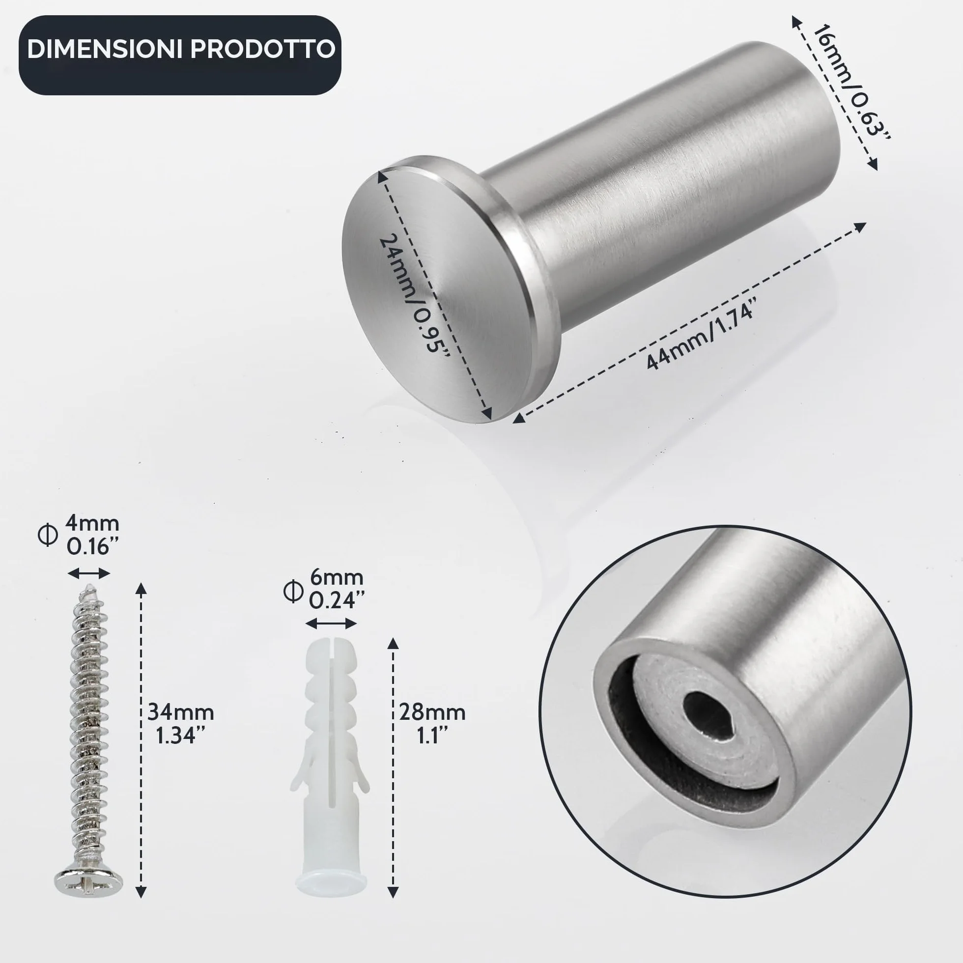 SAYAYO Ganci Accappatoio Bagno Acciaio Inox 15 kg 2 Pezzi Argento