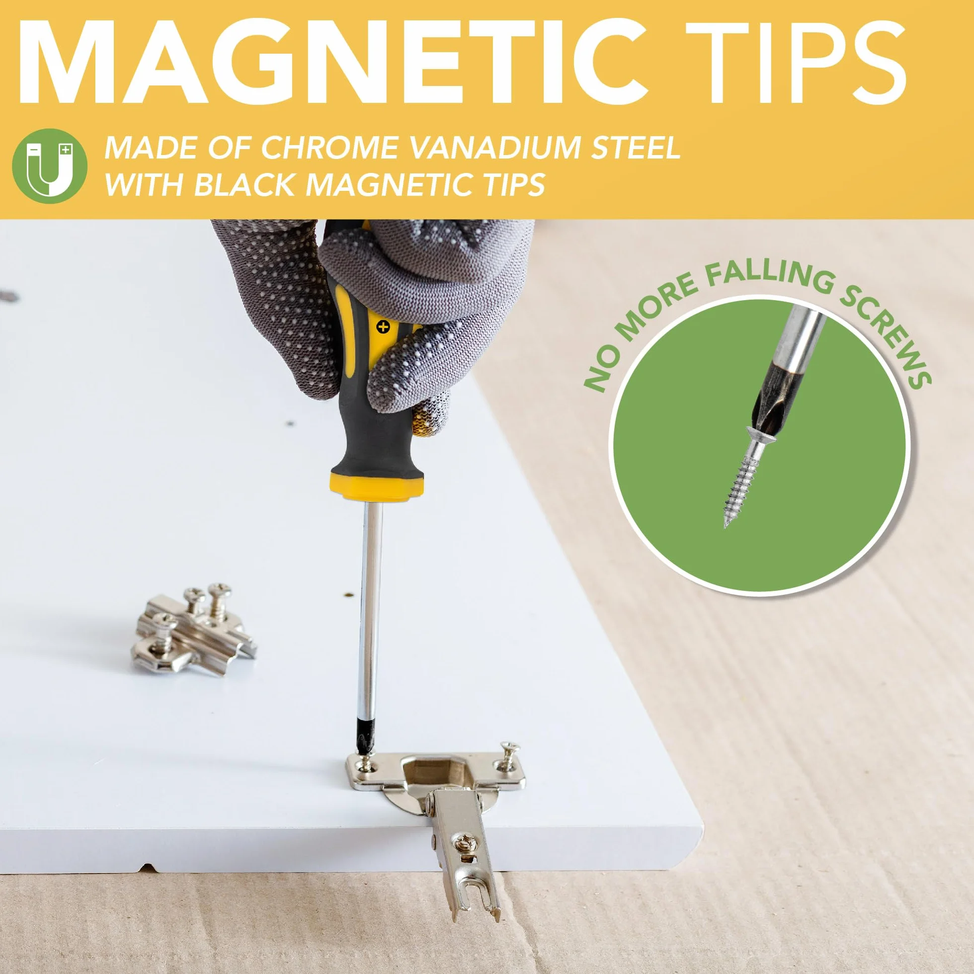 BLOSTM Set Cacciaviti Professionali - 42pcs Magnetico con Comoda Impugnatura, Teste per Cacciavite a Croce, Teste Piatte e Custodia Resistente - Giraviti di Precisione