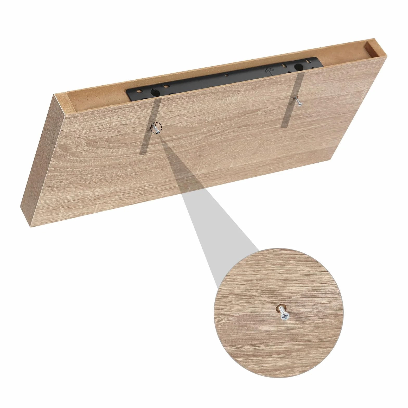 EUGAD Mensola a Muro, Scaffale a Parete in Legno MDF, 50cm, Rovere dorato, Mensola Multiuso a Scomparsa Decorazione per Soggiorno, Camera da Letto, Salotto