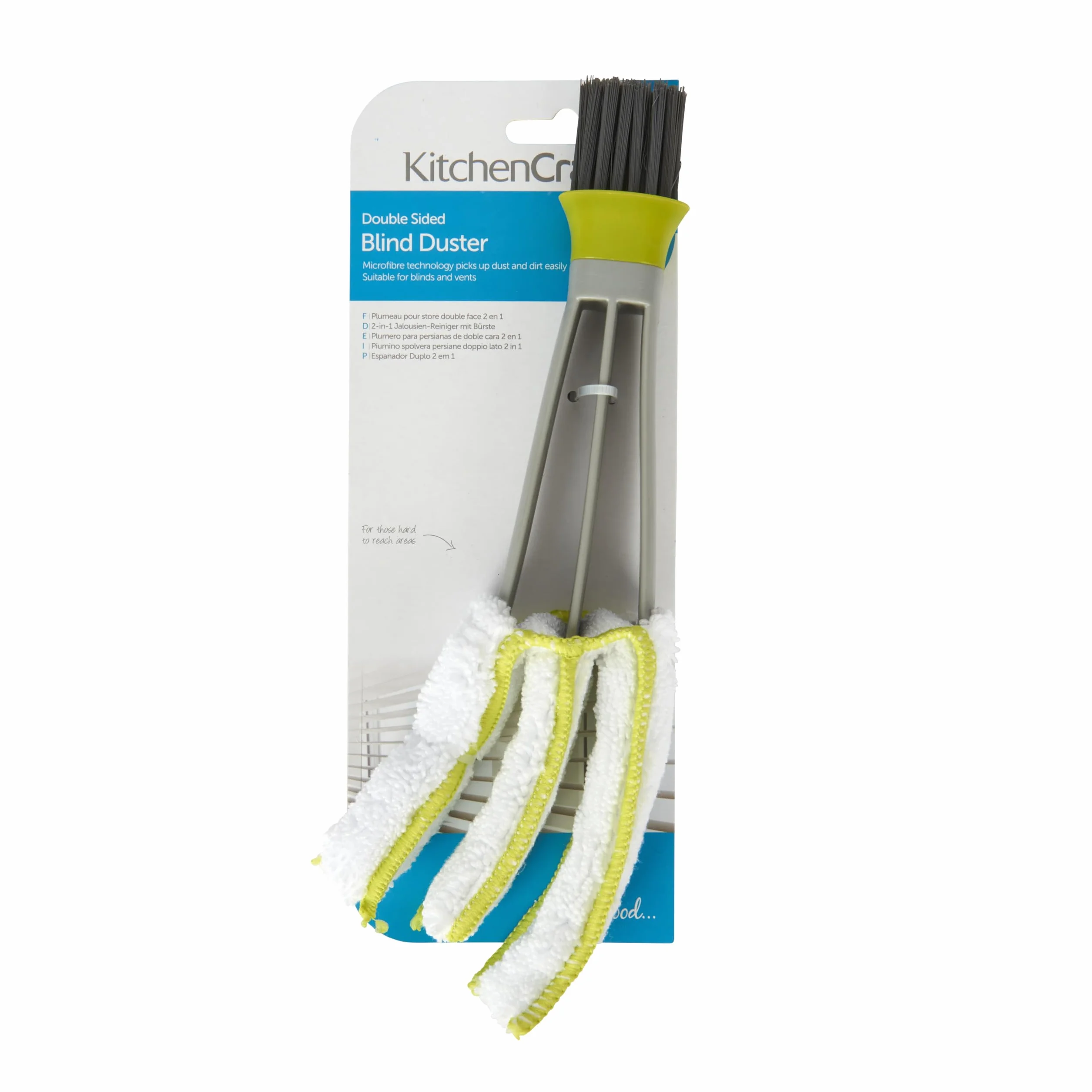 Kitchen Craft Pulitore Microfibra per Tende veneziane 24,5 x 9 x 4 cm Grey Green