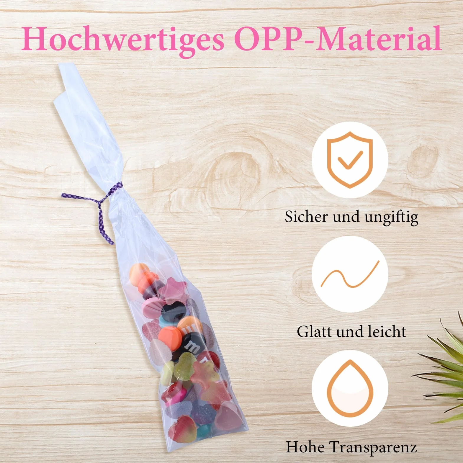 300 sacchetti di cellophane piccoli, sacchetti cellophane trasparenti, sacchetti trasparenti regalo, sacchetti regalo del sacchetti regalo con 300 cravatte Twist e 1 rotolo di cinghia