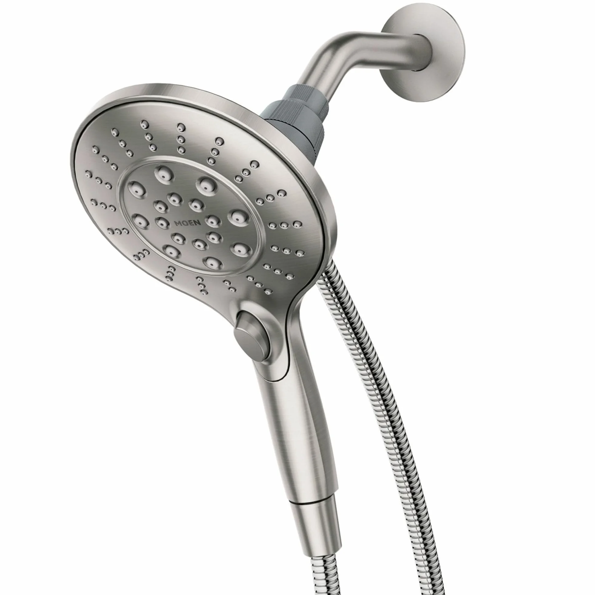 MOEN Engage 26112SRN - Soffione doccia a 6 funzioni, 14 cm, rimovibile, con sistema di aggancio magnetico, misura unica, in nichel spazzolato resistente alle macchie