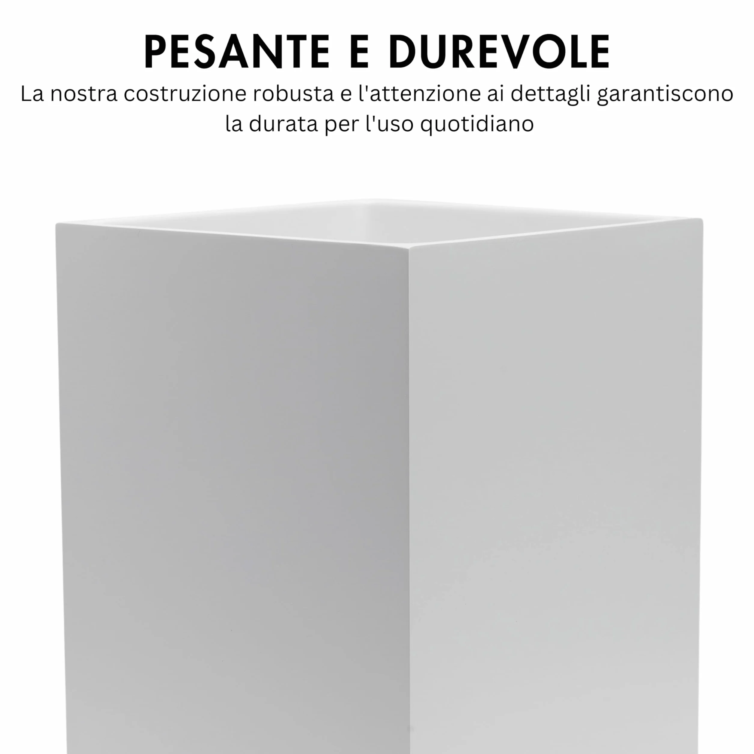 YEW DESIGN Pattumiera piccola quadrata bianca opaca, pattumiera da 2 galloni/7,5 litri, cestino per rifiuti per casa, bagni, ufficio, sotto la scrivania, camera da letto, lavanderia, cucina