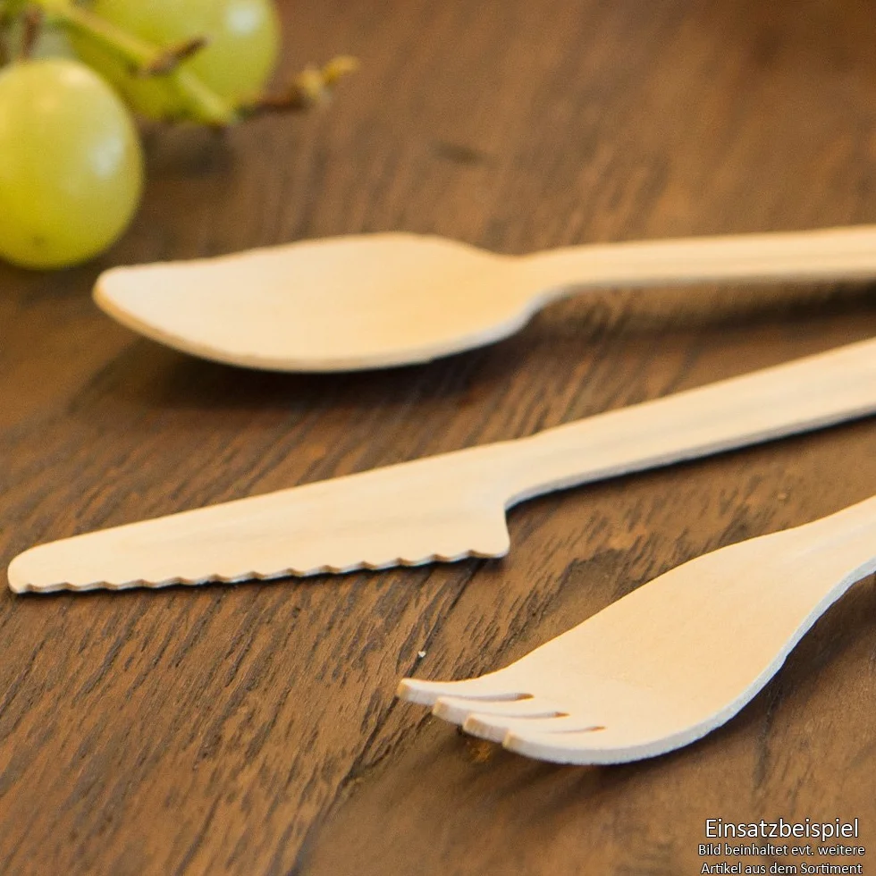 BIOZOYG Coltello di legno posate monouso set da tavola usa e getta