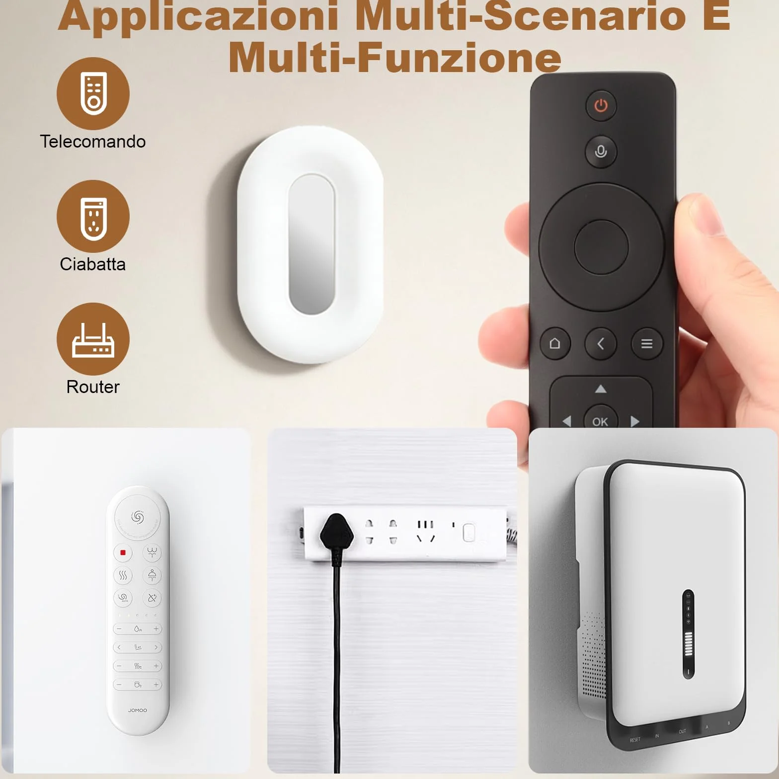 5 Set di Porta Magnetici per Telecomandi - Supporti Telecomando da Muro Adesivi con Doppio Magnete丨 Pratici Accessori per la TV (Bianco)