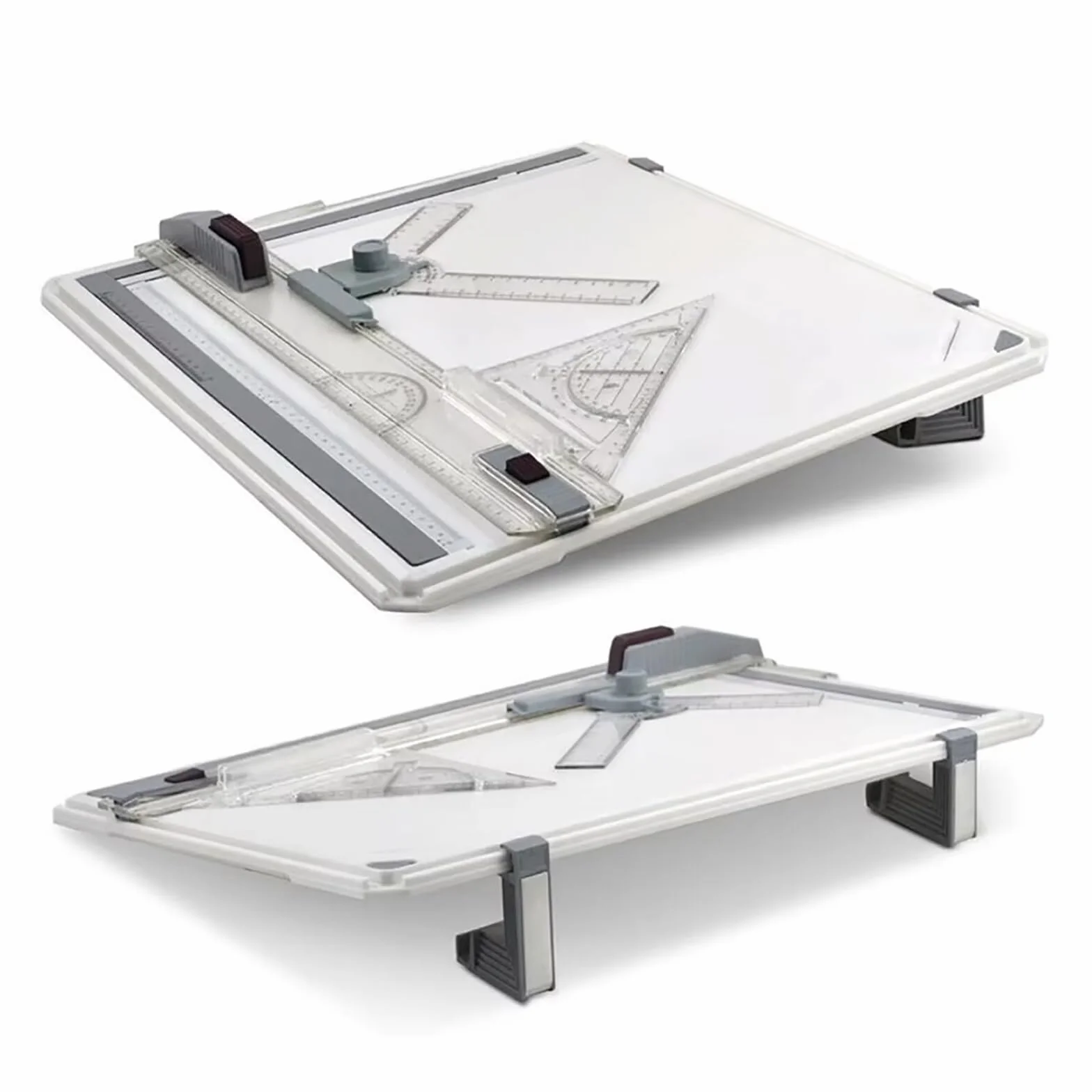 NEWFUN Lavagna da Disegno Professionale,Tavolo da disegno A3,Tavolo da Disegno Multifunzionale per il Disegno Tecnico in Ufficio A3 con Goniometro, Binario per il Disegno Parallelo, Angolo Regolabile