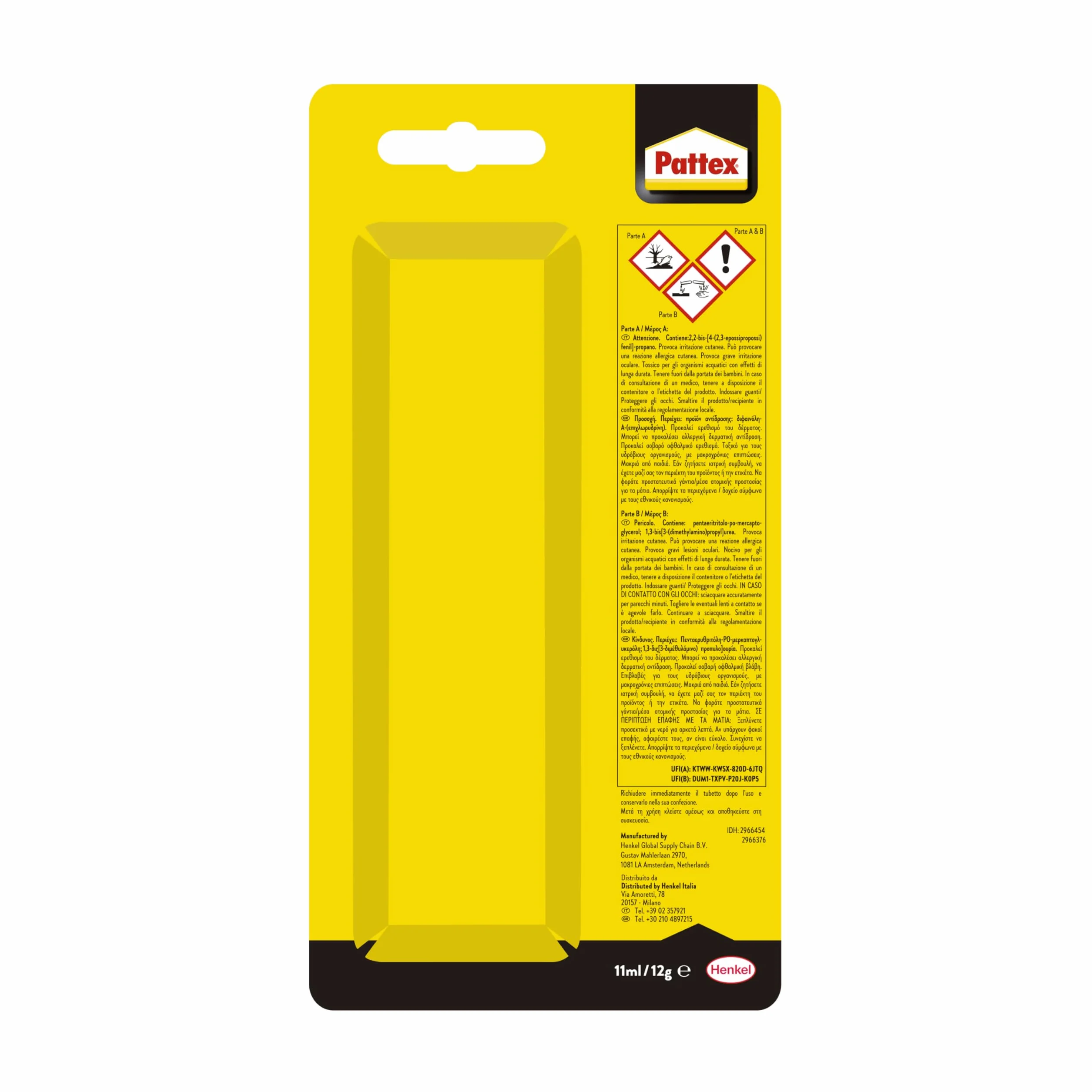 Pattex Power Epoxy Saldatutto Mix 5 minuti, forte colla epossidica bicomponente a elevata tenuta finale, colla multiuso adatta per quasi ogni materiale,, 1x12g