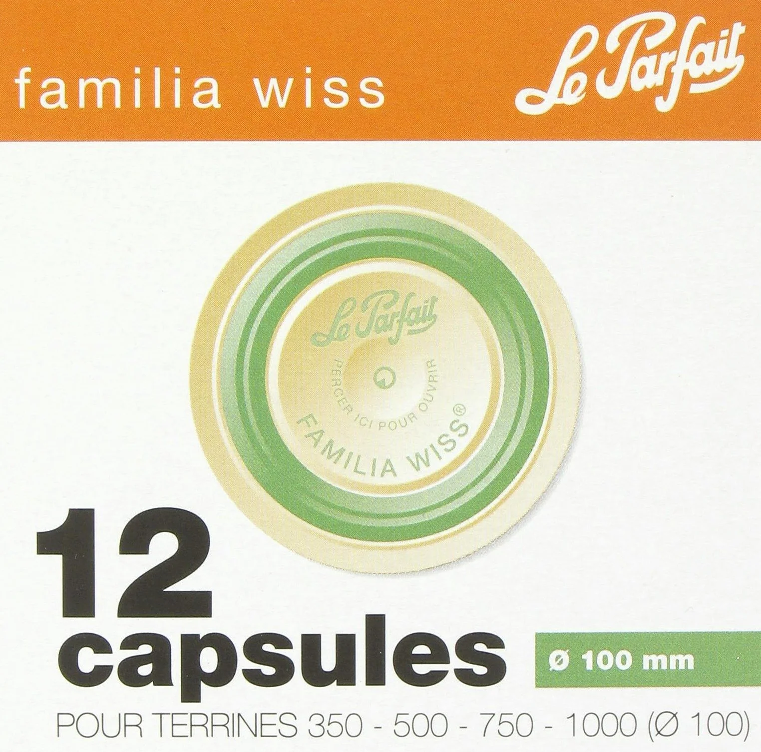 Capsule per terrina Le Parfait verde diametro 100 mm confezione da 12