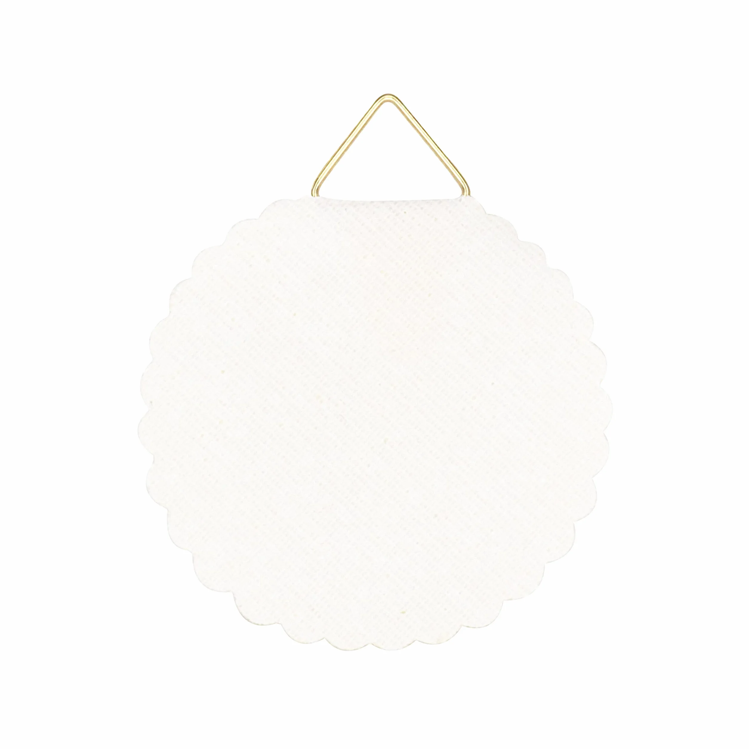KLEBESHOP24 Ganci adesivi bianchi per quadri, stampe, tele e canvas, in stoffa con occhiello in metallo, retro gommato da inumidire, Ø 40 mm, 10 pezzi