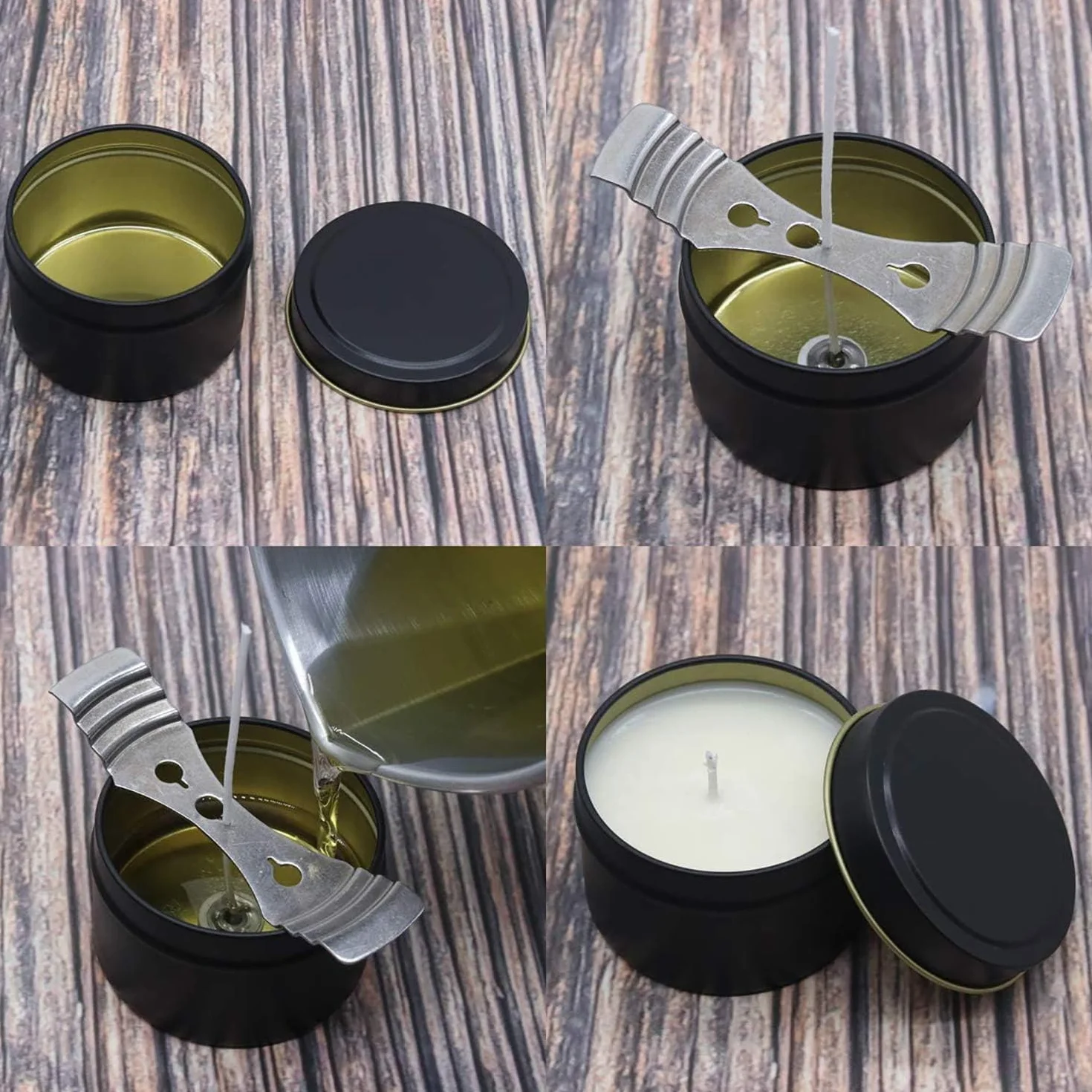 12 Pezzi Portacandele con Coperchio - Contenitori Decorativi Rotondi In Metallo per Fabbricazione Di Candele, Spezie, Gioielli, Polveri, Caramelle, Unguento - Barattoli Vuoti Fai Da Te