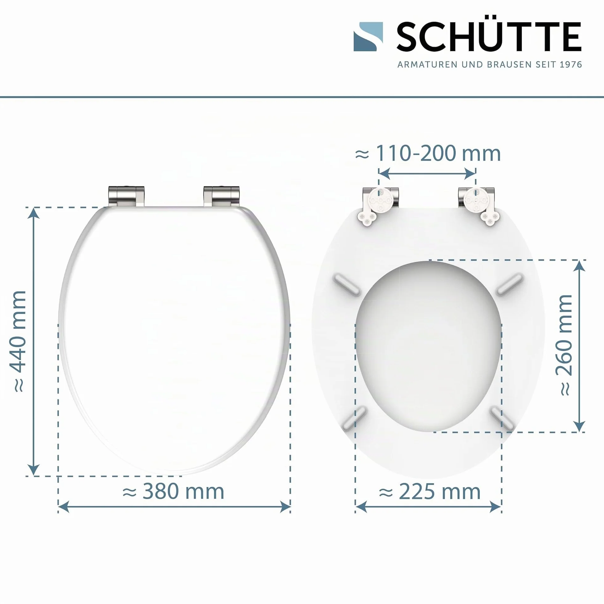 Schütte 84100-A - Coperchio con anima in legno (carico massimo del sedile del water 150 kg), con meccanismo di abbassamento, colore: bianco