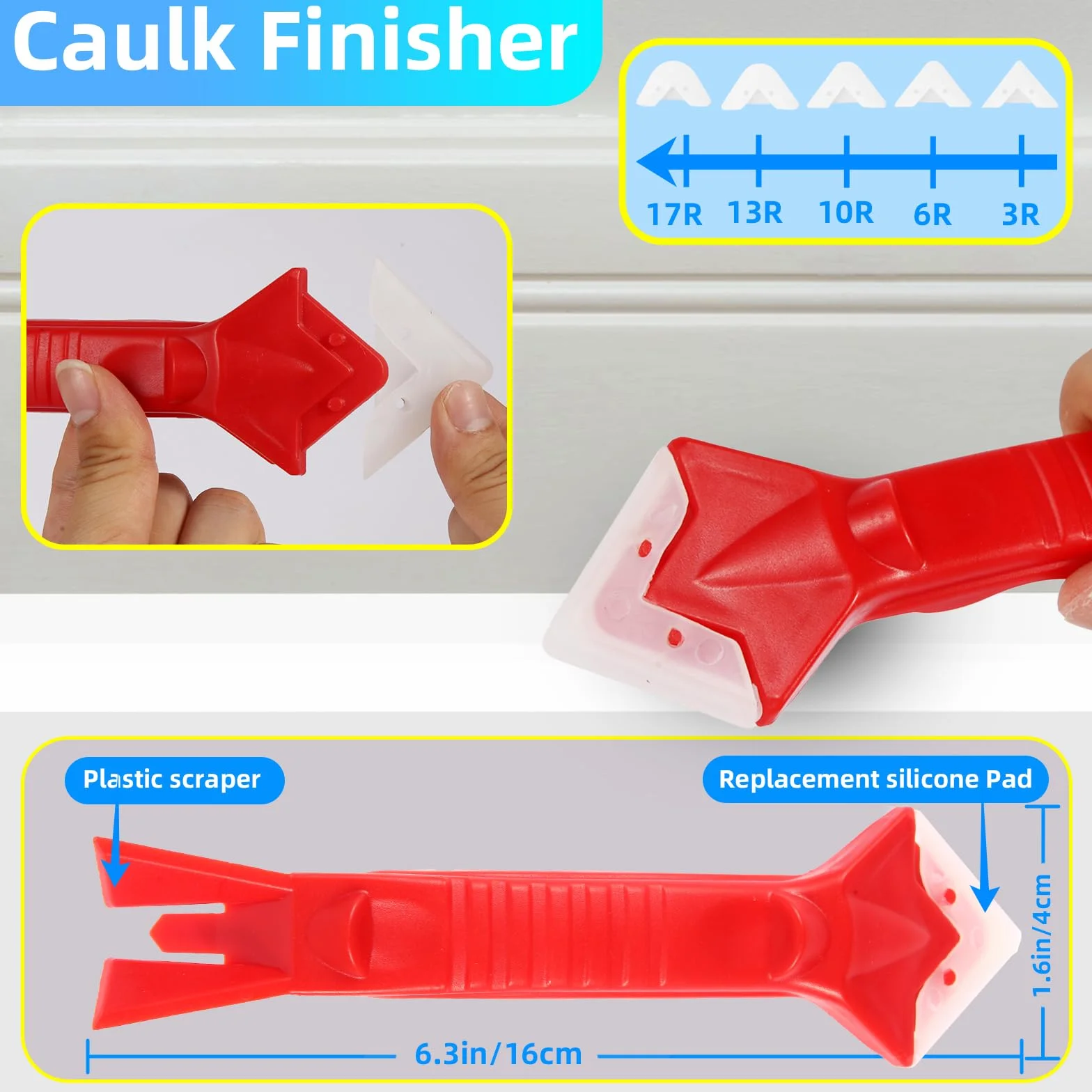 Strumento per Calafataggio Kit di Strumenti Raschietto e Spatola per Giunti Raschietto in Silicone Prodotto per Rimuovere lo Stucco Strumento per la Rimozione e l'applicazione Del Caucciù