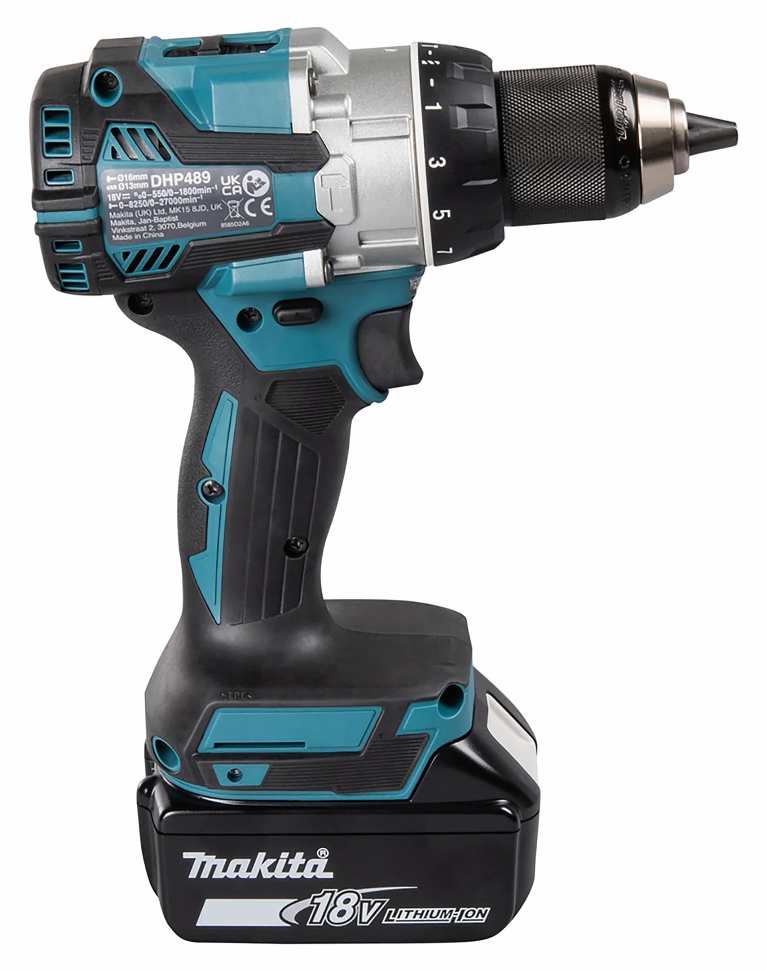 Makita DHP489Z Trapano Avvitatore Percussione Batteria LXT 18V 110Nm 0-550/0-1.800 g/min