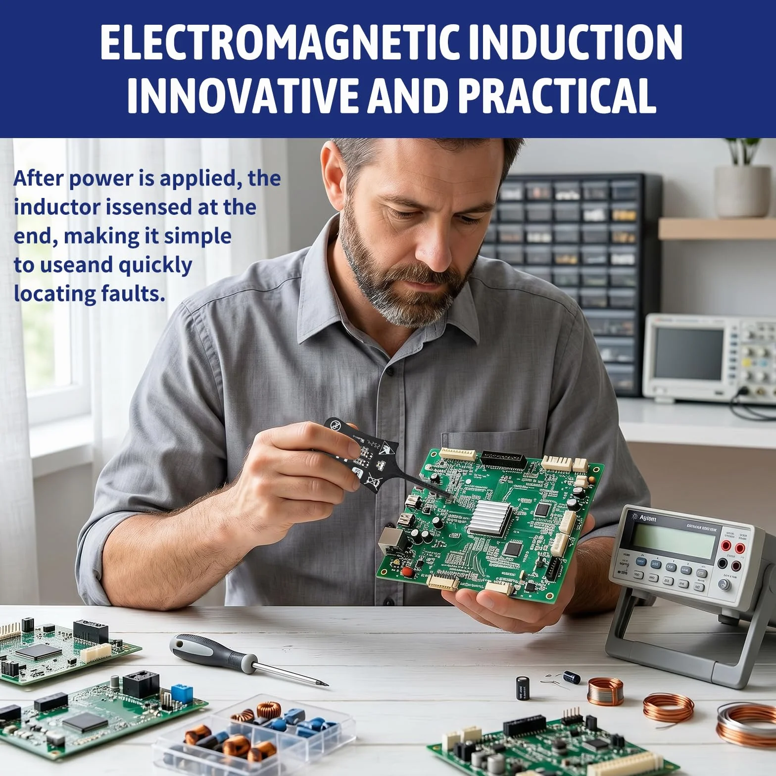 3 misuratori di induttività, tester di induttività, tester di induttività, dispositivi di prova portatili ad alta precisione per testare sensori elettromagnetici in dispositivi come telefoni, computer
