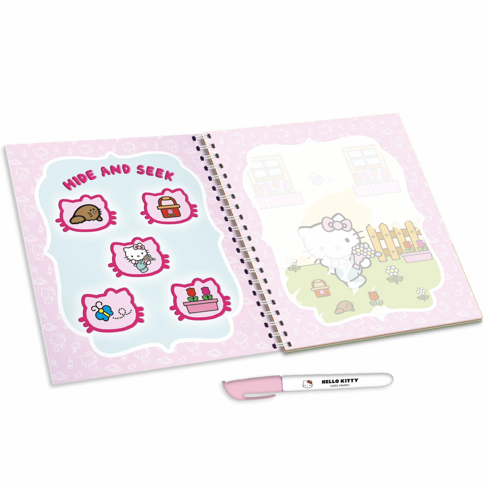 Lisciani - Hello Kitty - Libro Magico Riutilizzabile da colorare ad Acqua per Bambini dai 3 Anni in su - Giocattolo educativo con 12 Pagine e Penna ad Acqua - attività Creativa Senza Macchie - Idea